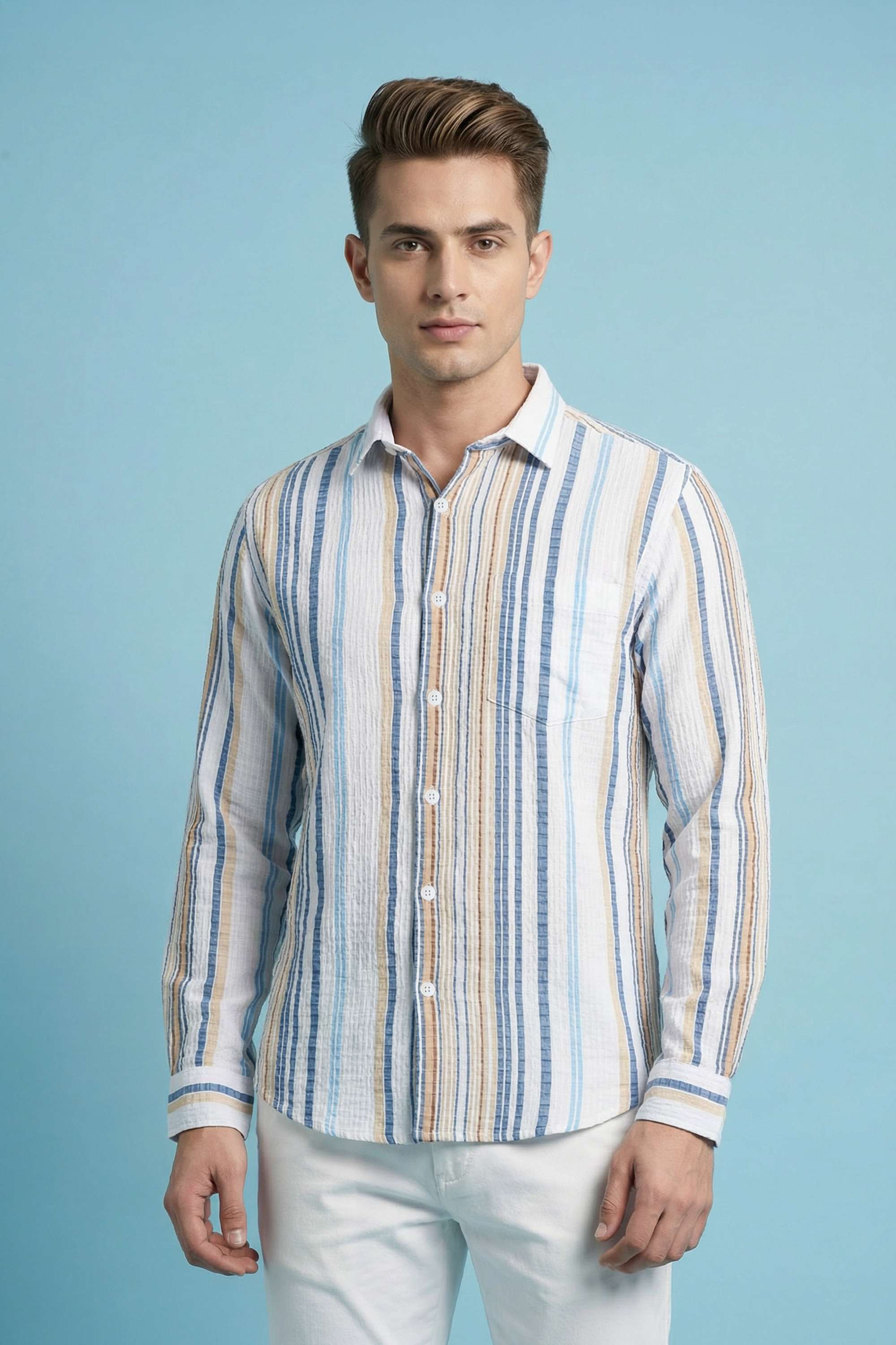 Stripes-Cotton-Regular-Fit-Men-Shirt