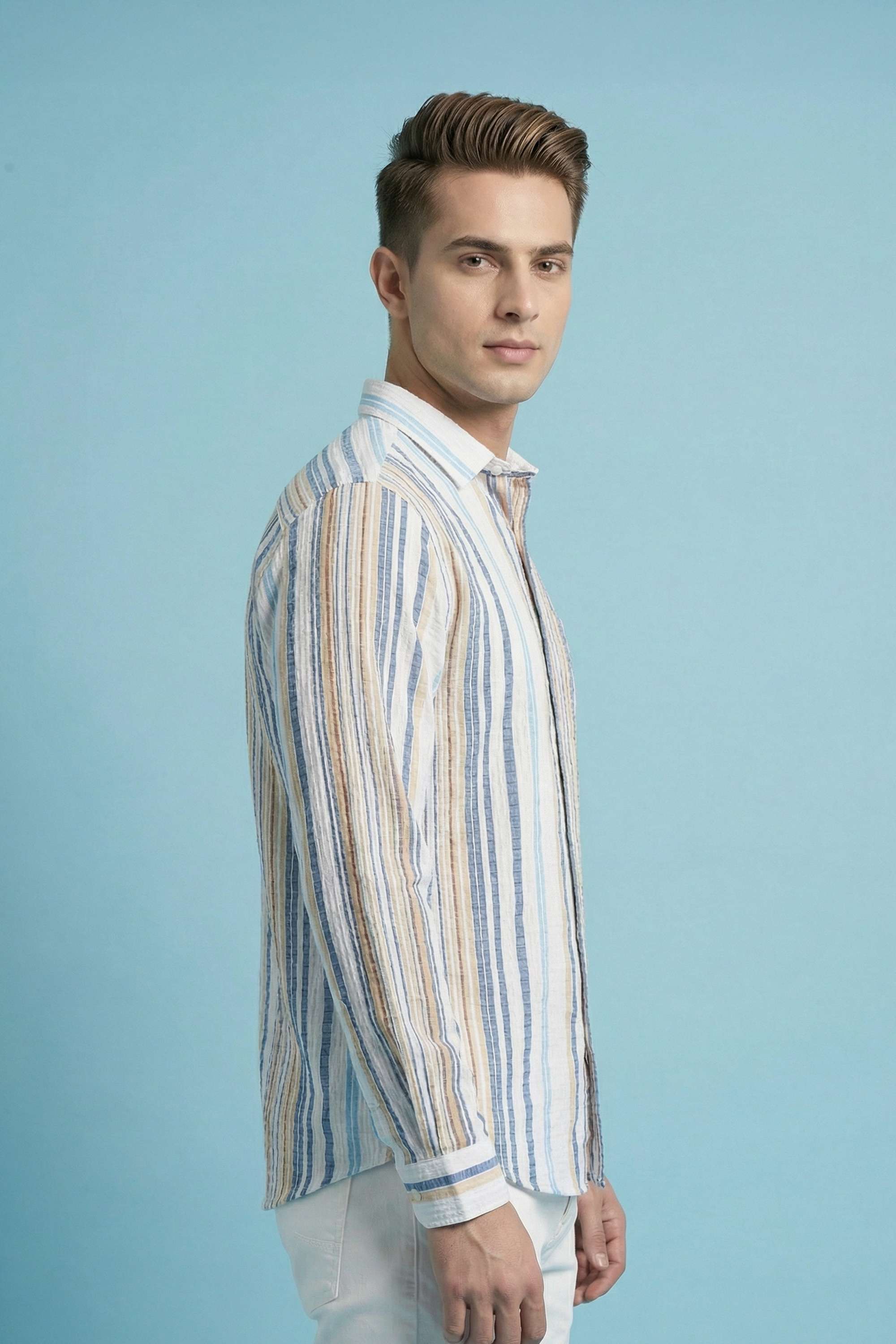 Stripes-Cotton-Regular-Fit-Men-Shirt