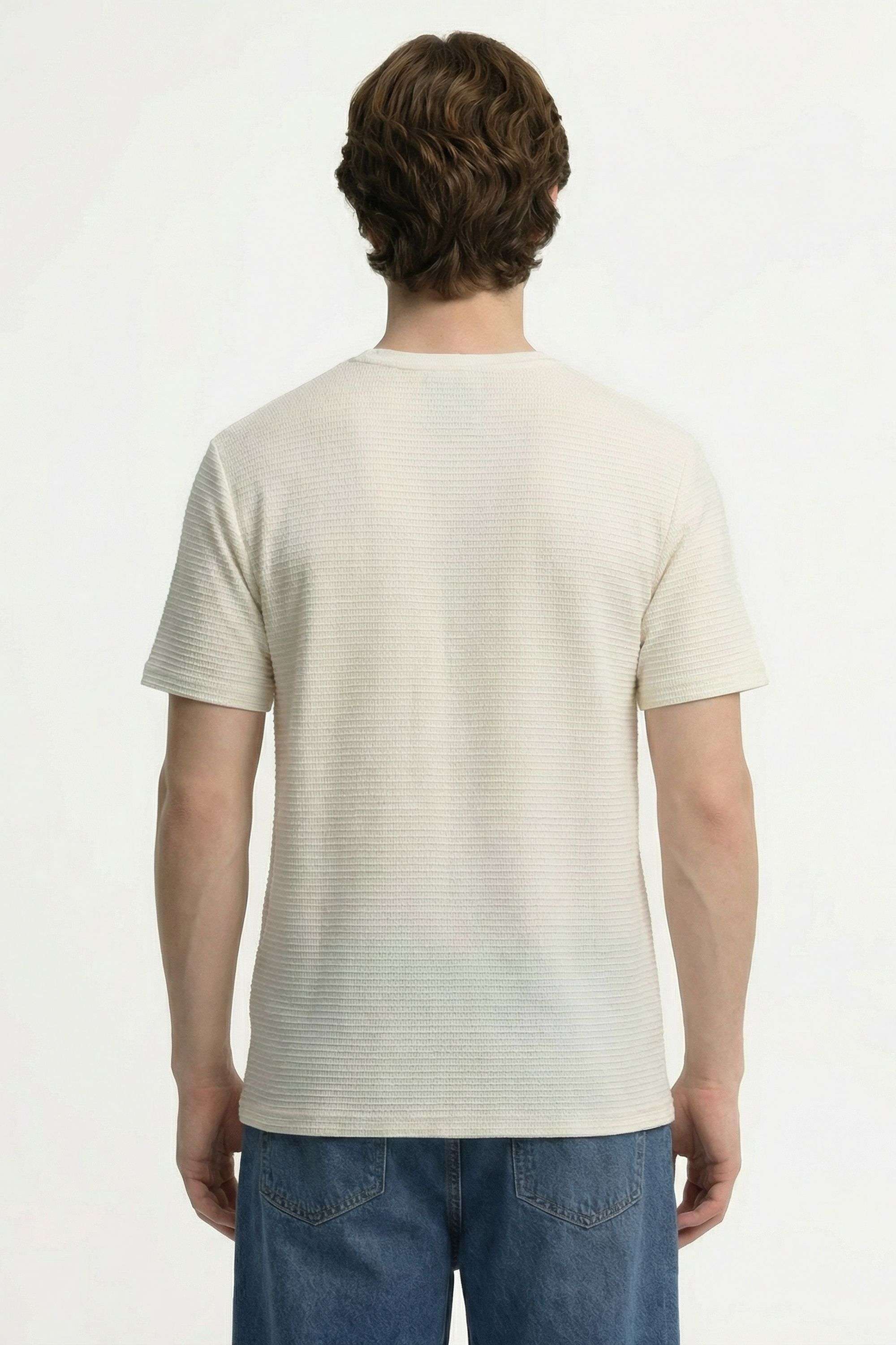 Textured-Blended-Fabric-Regular-Fit-Men-T-Shirt
