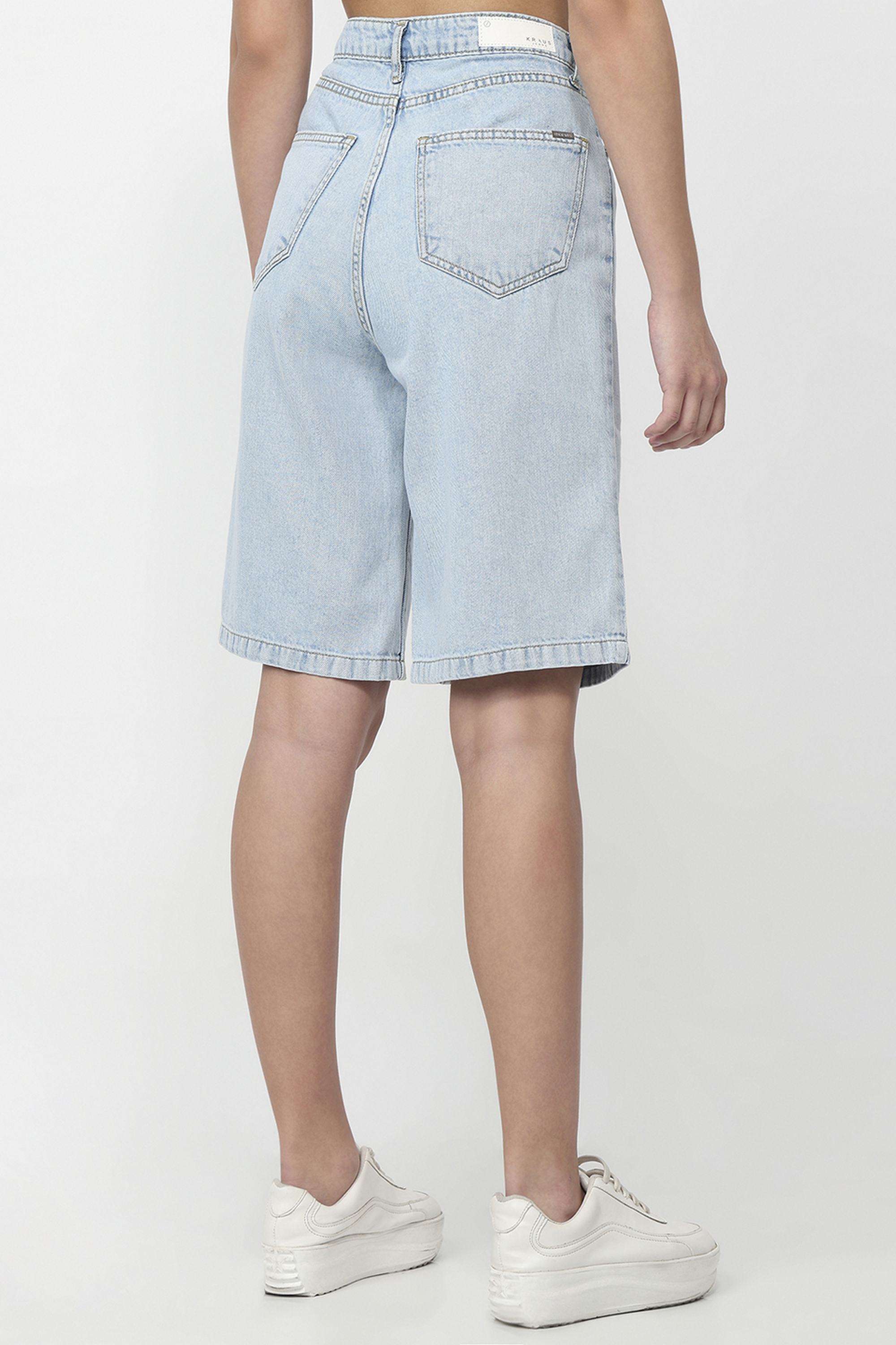 Solid-Relaxed-Fit-Cotton-Women-s-Casual-Wear-Shorts