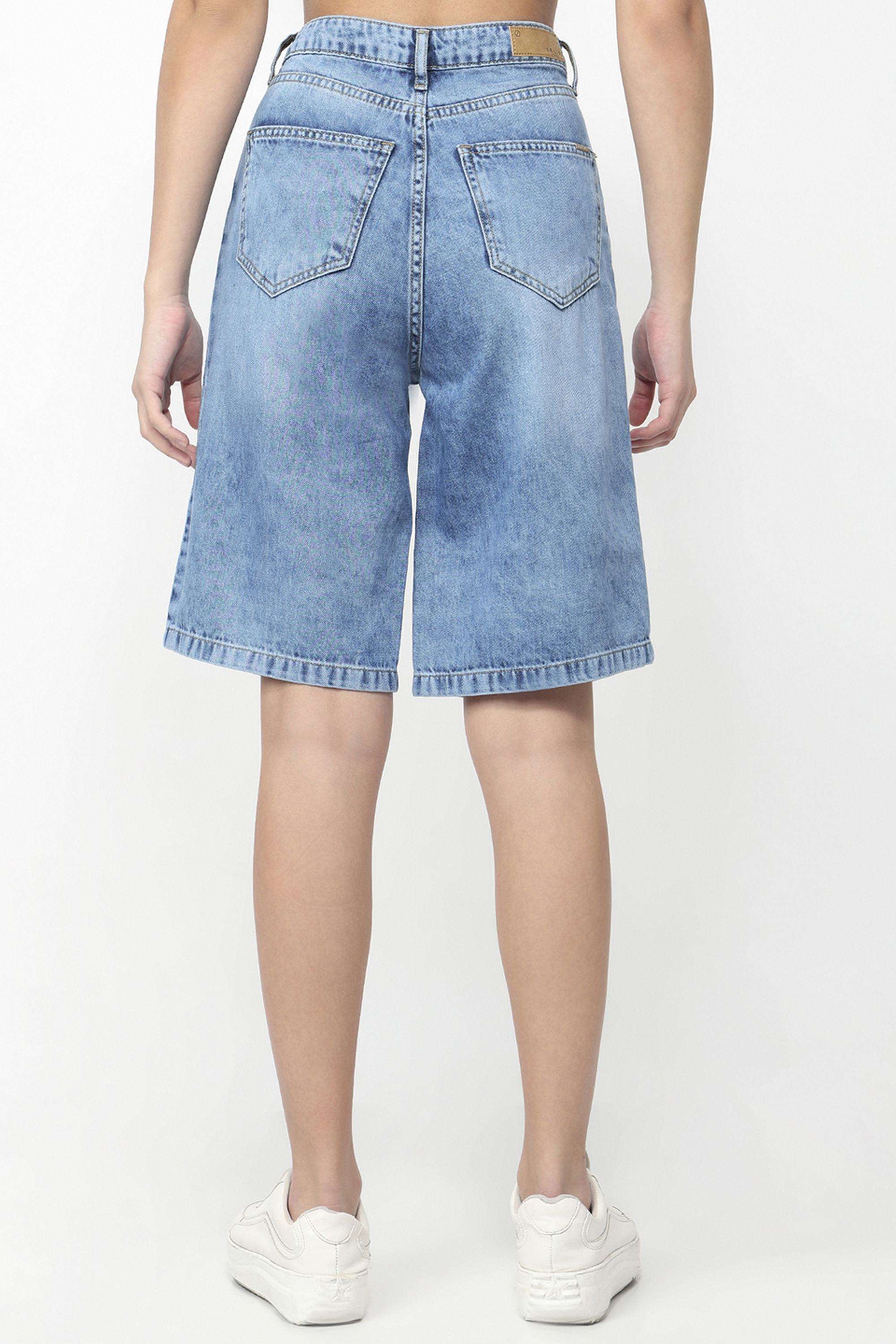 Solid-Relaxed-Fit-Cotton-Women-s-Casual-Wear-Shorts