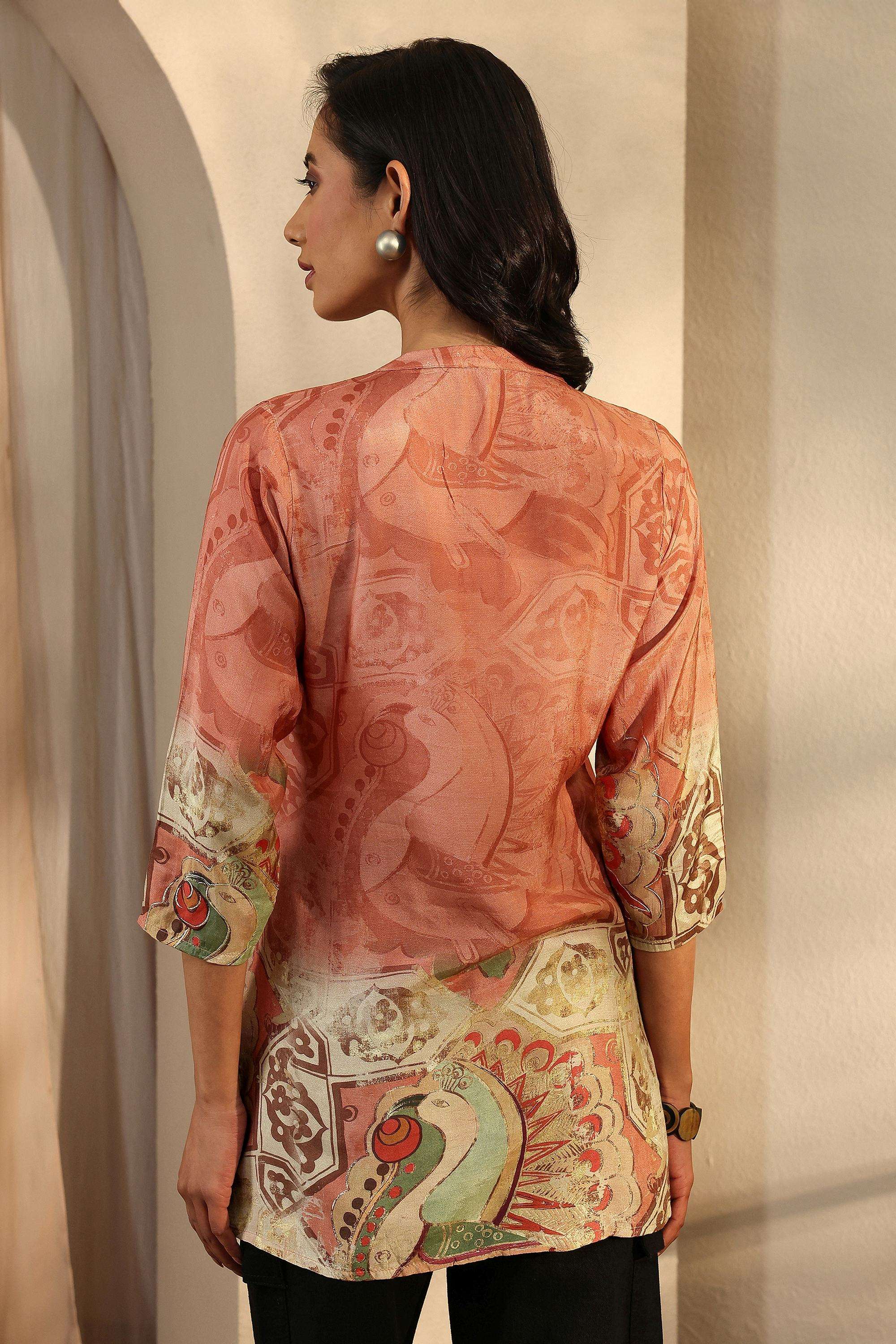 Printed-Muslin-Collared-Women-Tunic