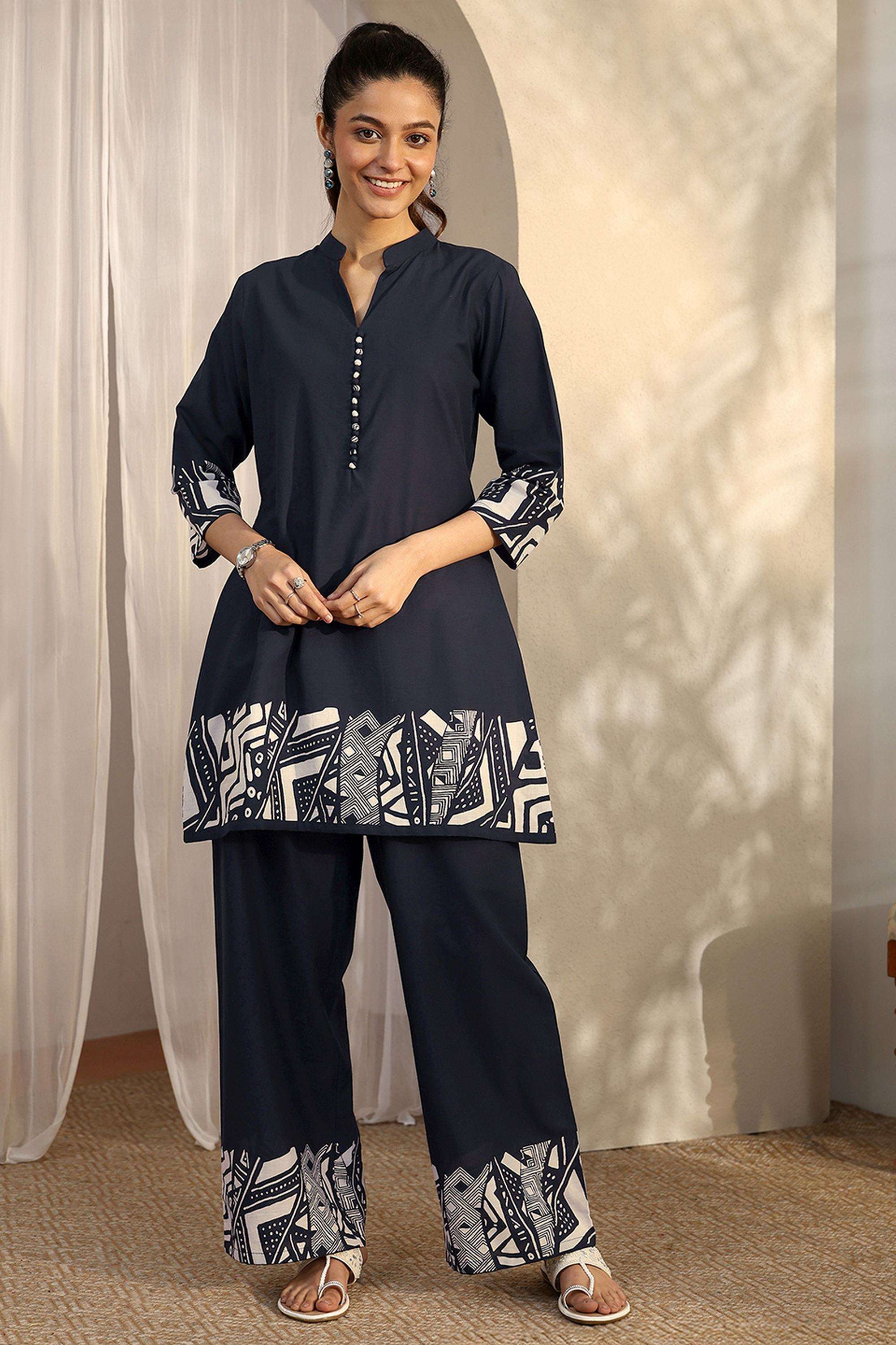 Printed-Cotton-Round-Neck-Women-s-Festive-Wear-Co-Ord-Set