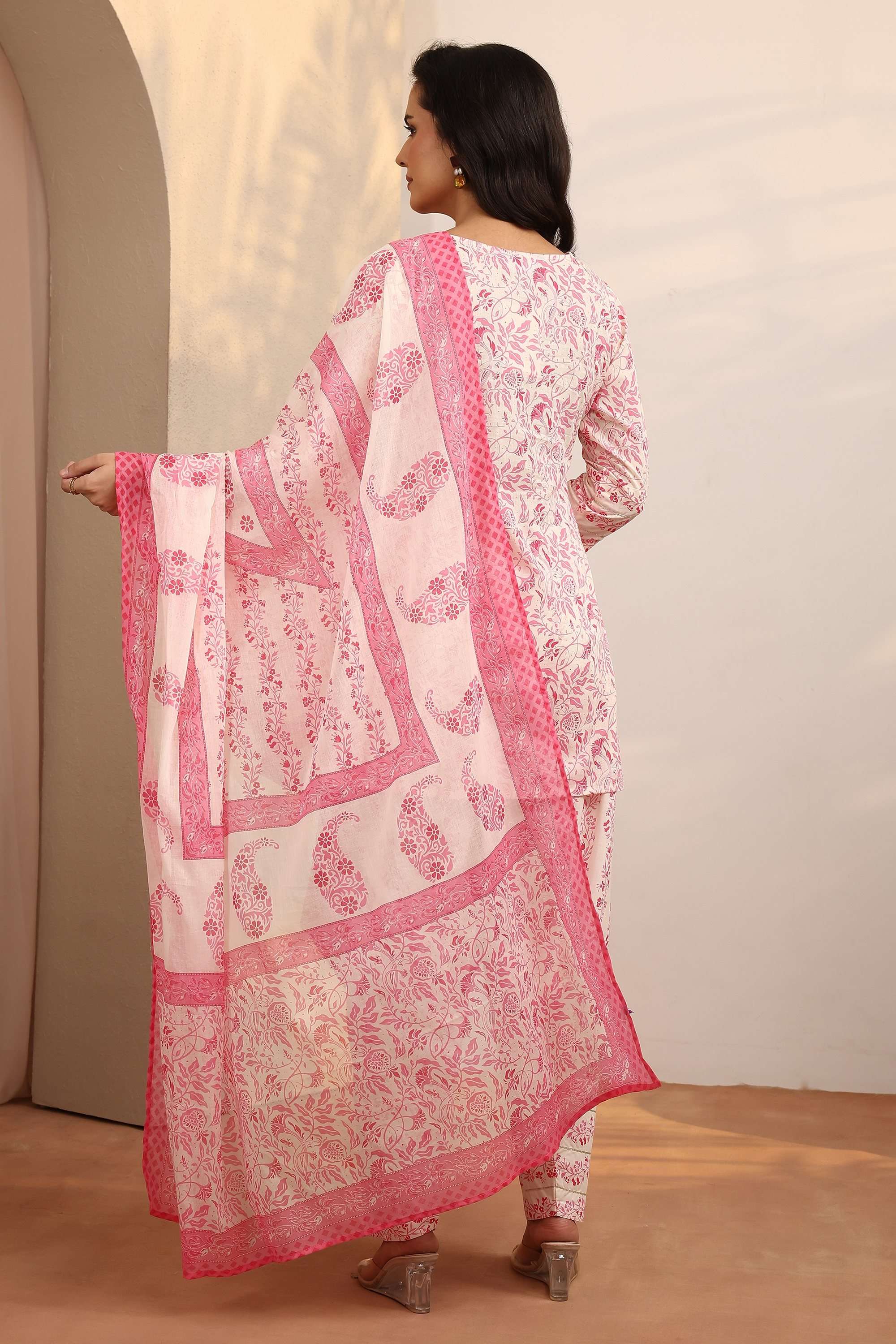 Printed-Collared-Cotton-Women-Kurta-with-Salwar-and-Dupatta