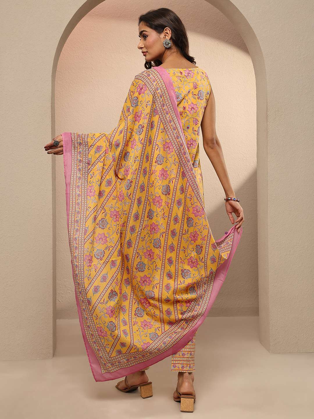 Floral-Cotton-Round-Neck-Women-Kurta-with-Pant-and-Dupatta