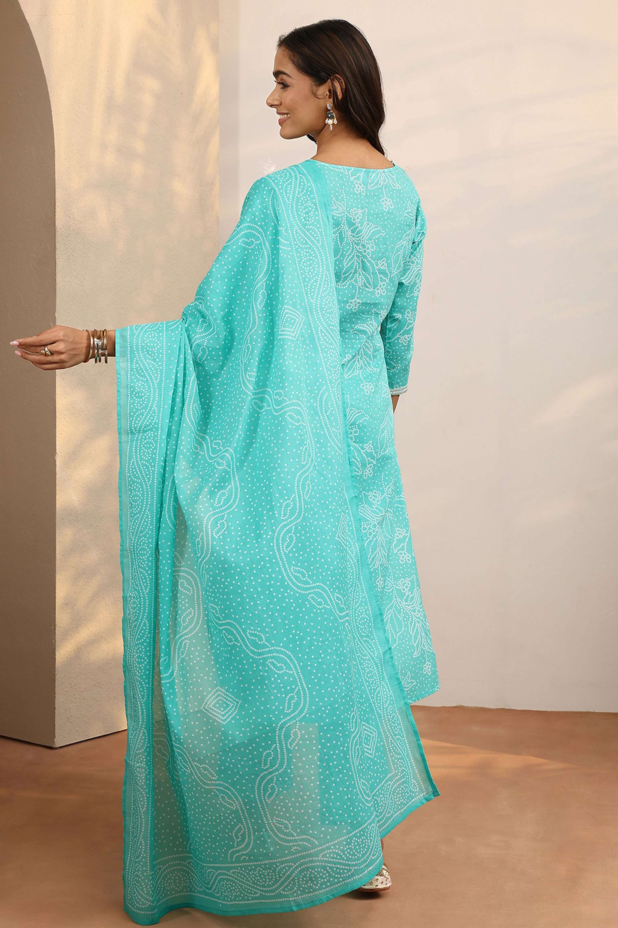 Printed-V-Neck-Cotton-Women-Kurta-with-Pant-and-Dupatta