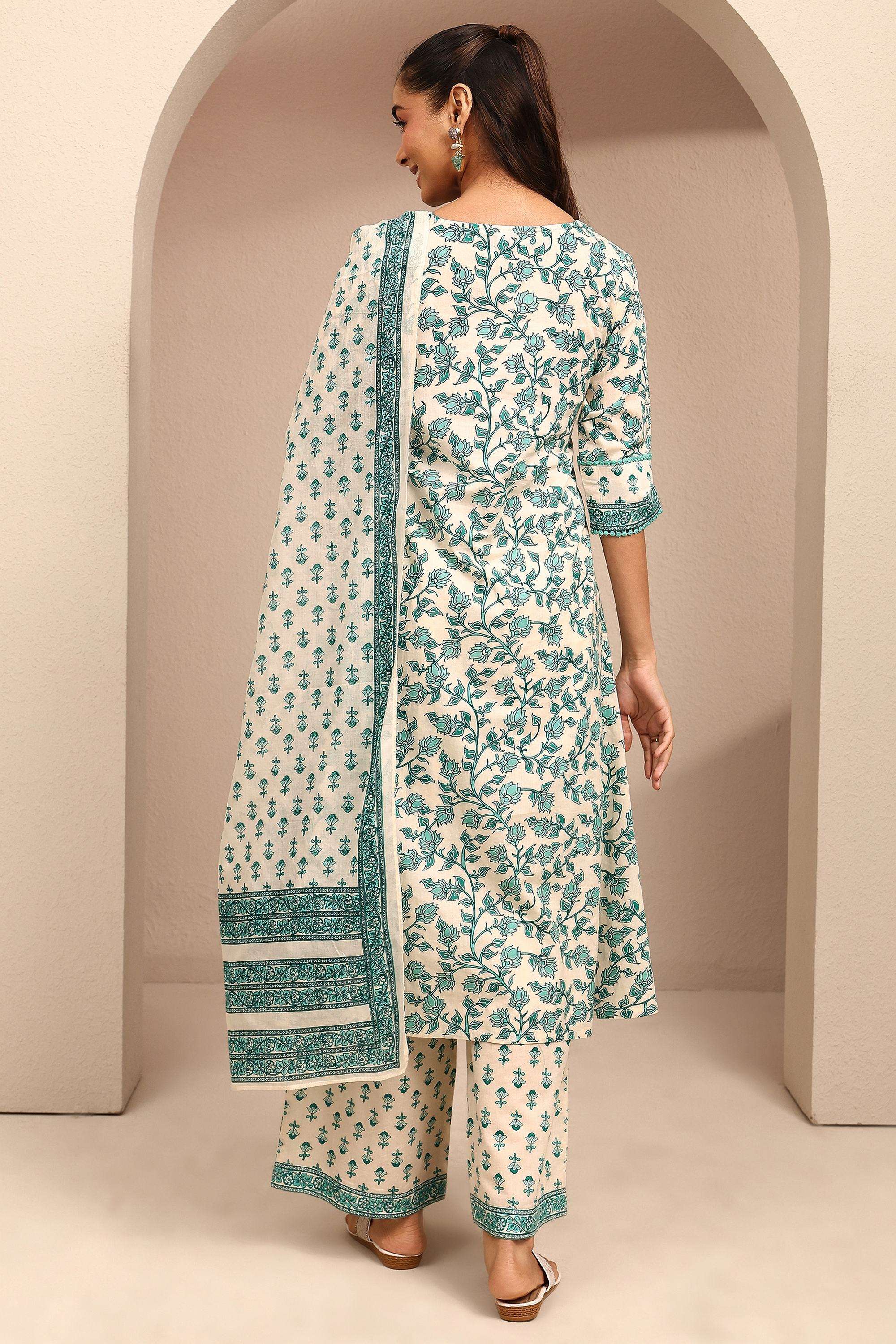 Floral-Cotton-Round-Neck-Women-Kurta-with-Palazzo-and-Dupatta