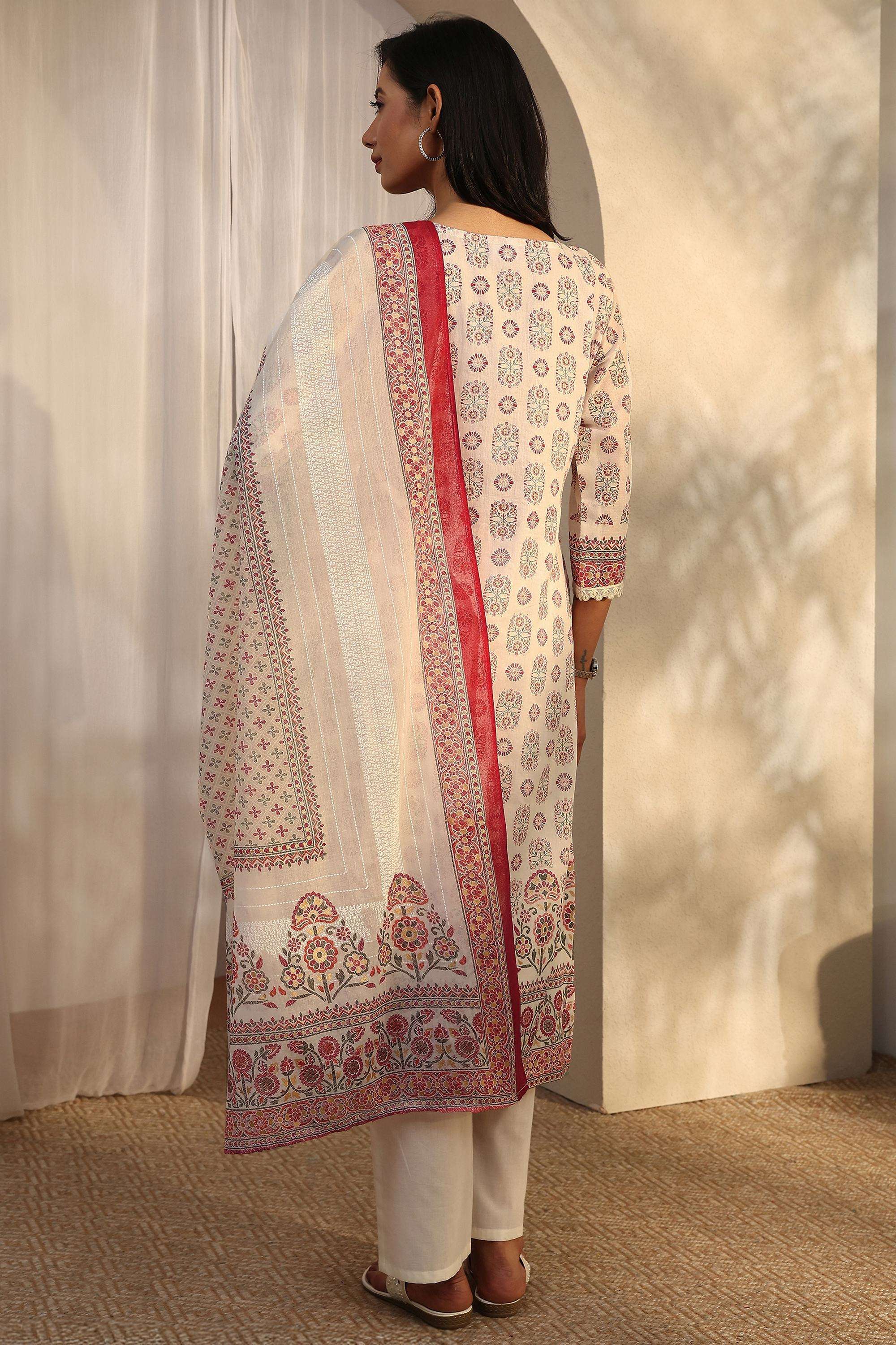 Floral-Cotton-Round-Neck-Women-Kurta-with-Pant-and-Dupatta