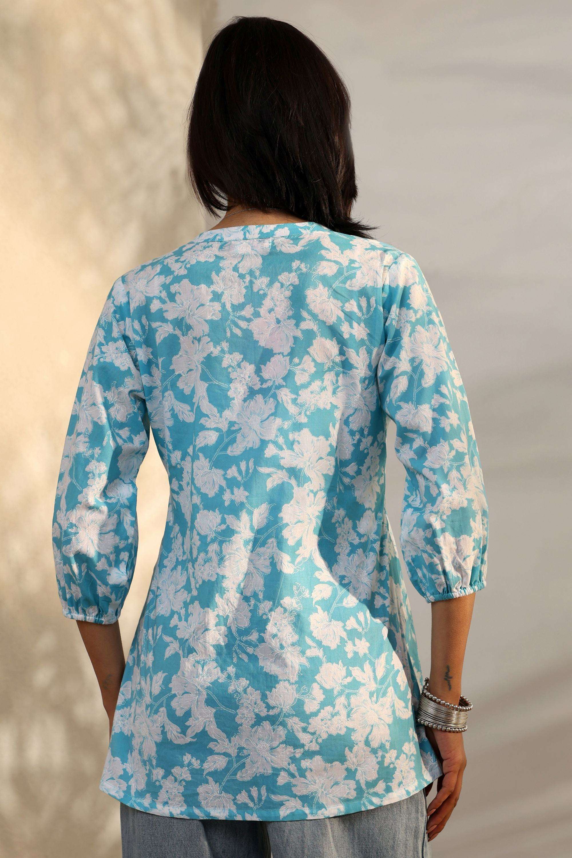Printed-Cotton-Round-Neck-Women-s-Festive-Wear-Kurti
