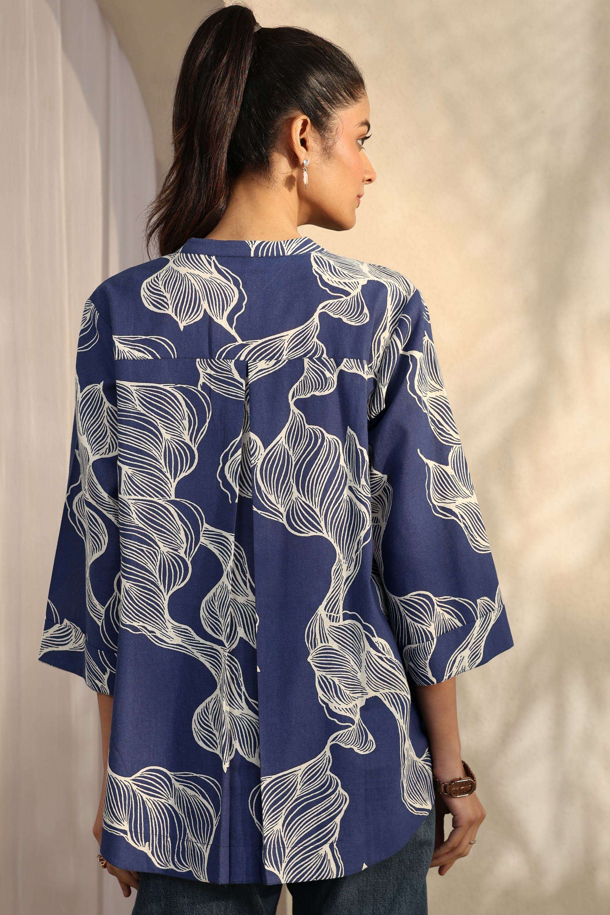 Printed-Cotton-Round-Neck-Women-s-Shirt