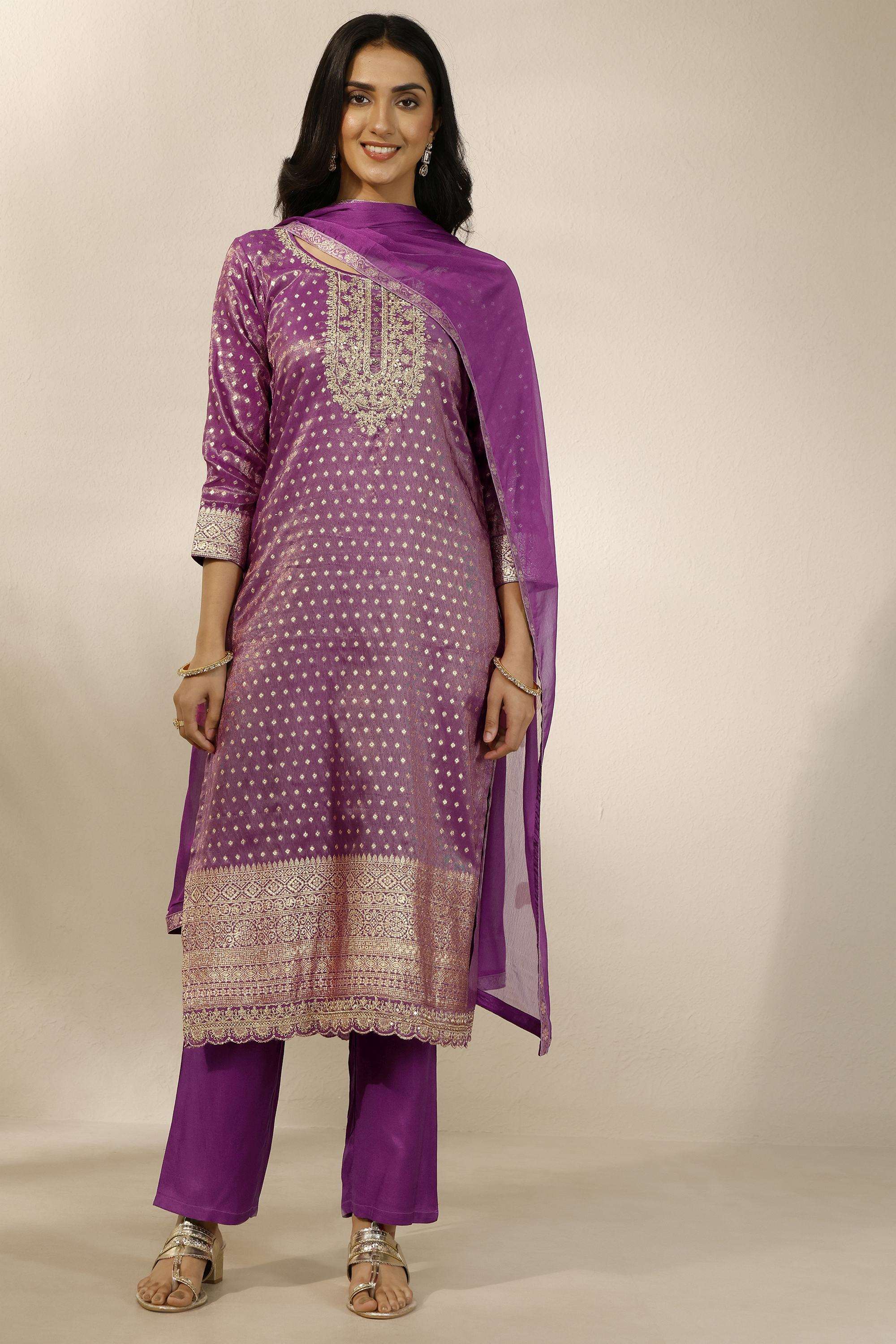 Embroidered-Silk-Round-Neck-Women-Festive-Wear-Kurta-with-Pant-and-Dupatta