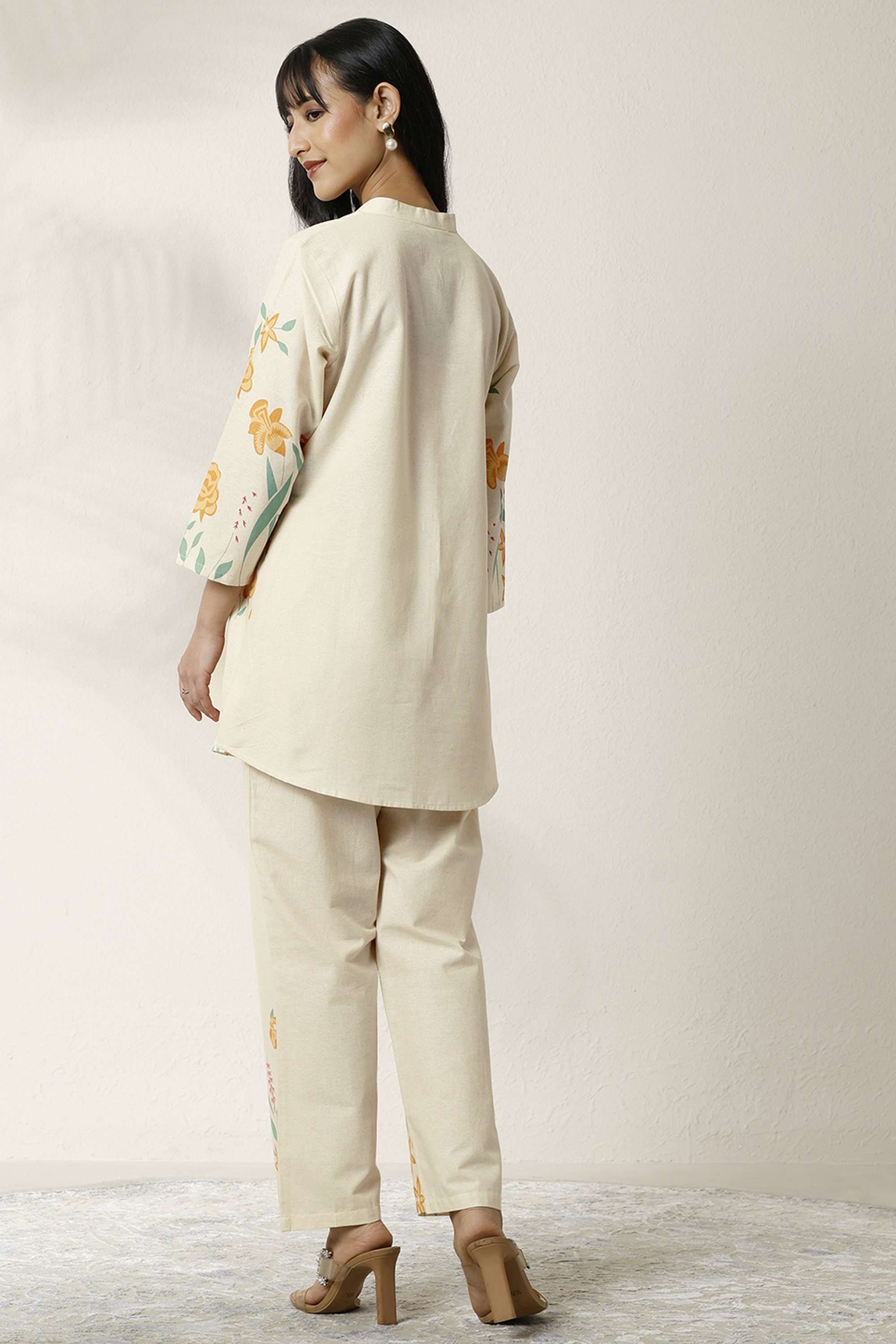 Printed-cotton-blend-Straight-Fit-Women-s-Co-Ord-Set