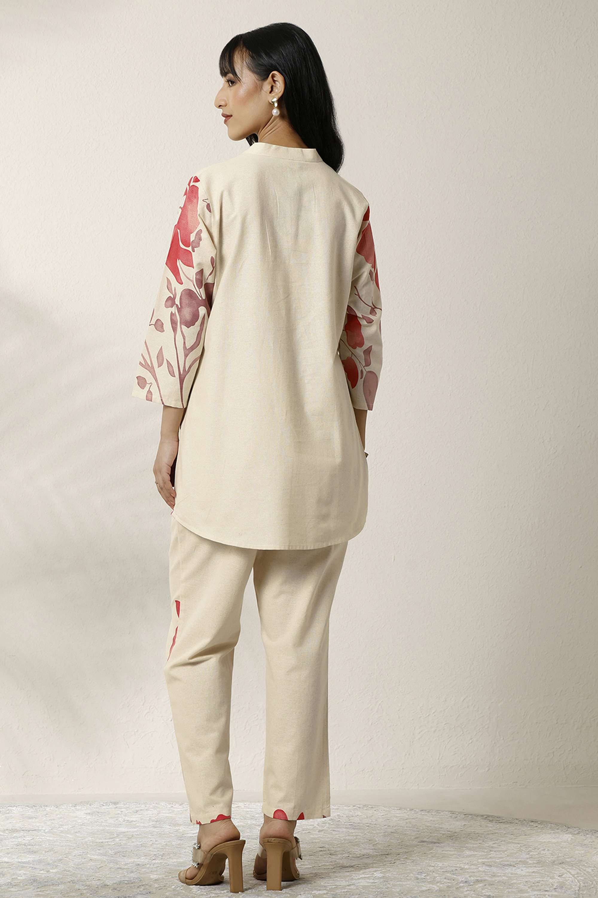 Printed-cotton-blend-Straight-Fit-Women-s-Co-Ord-Set