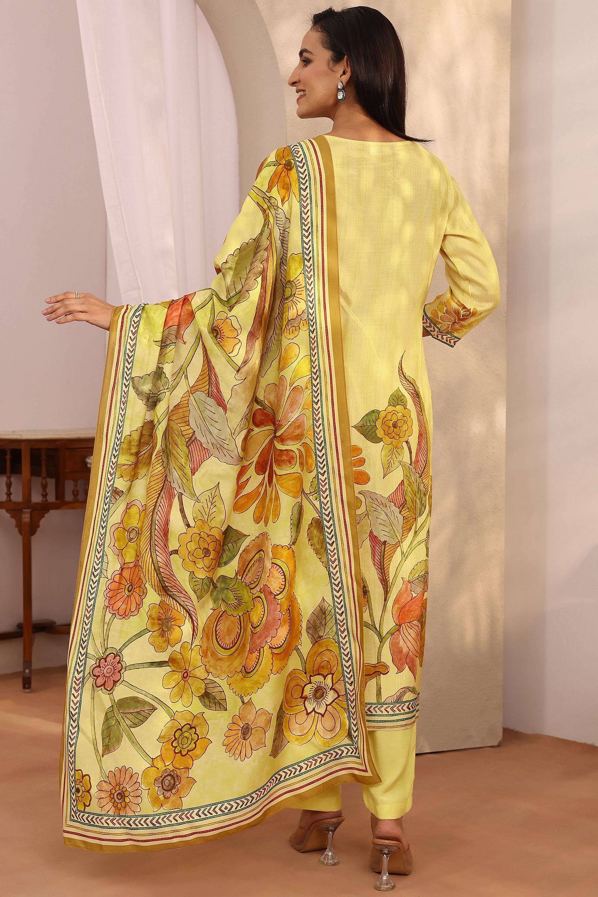 Floral-Muslin-Round-Neck-Women-Festive-Wear-Kurta-with-Pant-and-Dupatta
