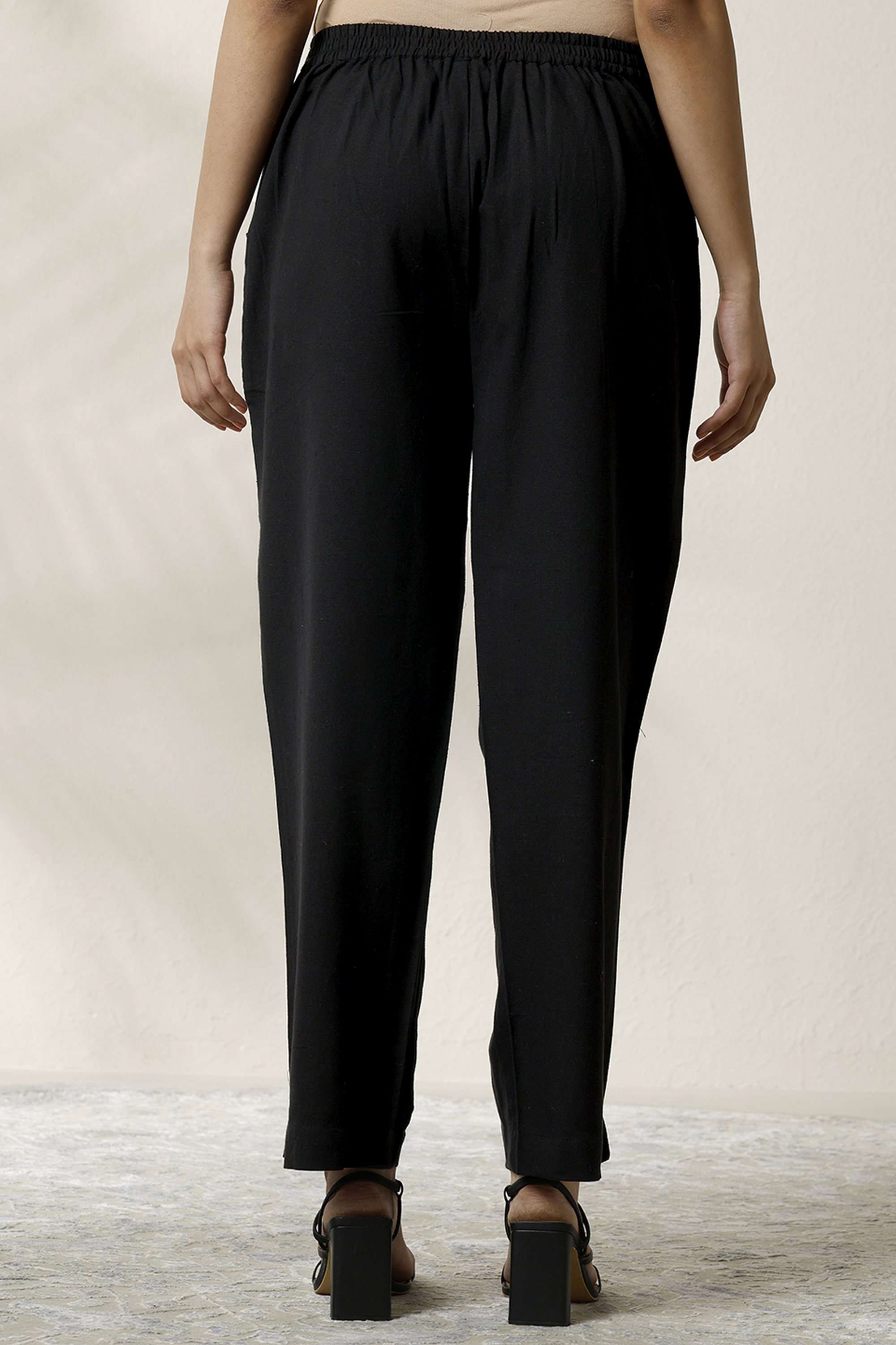 Solid-Regular-Fit-Cotton-Women-Casual-Wear-Trouser