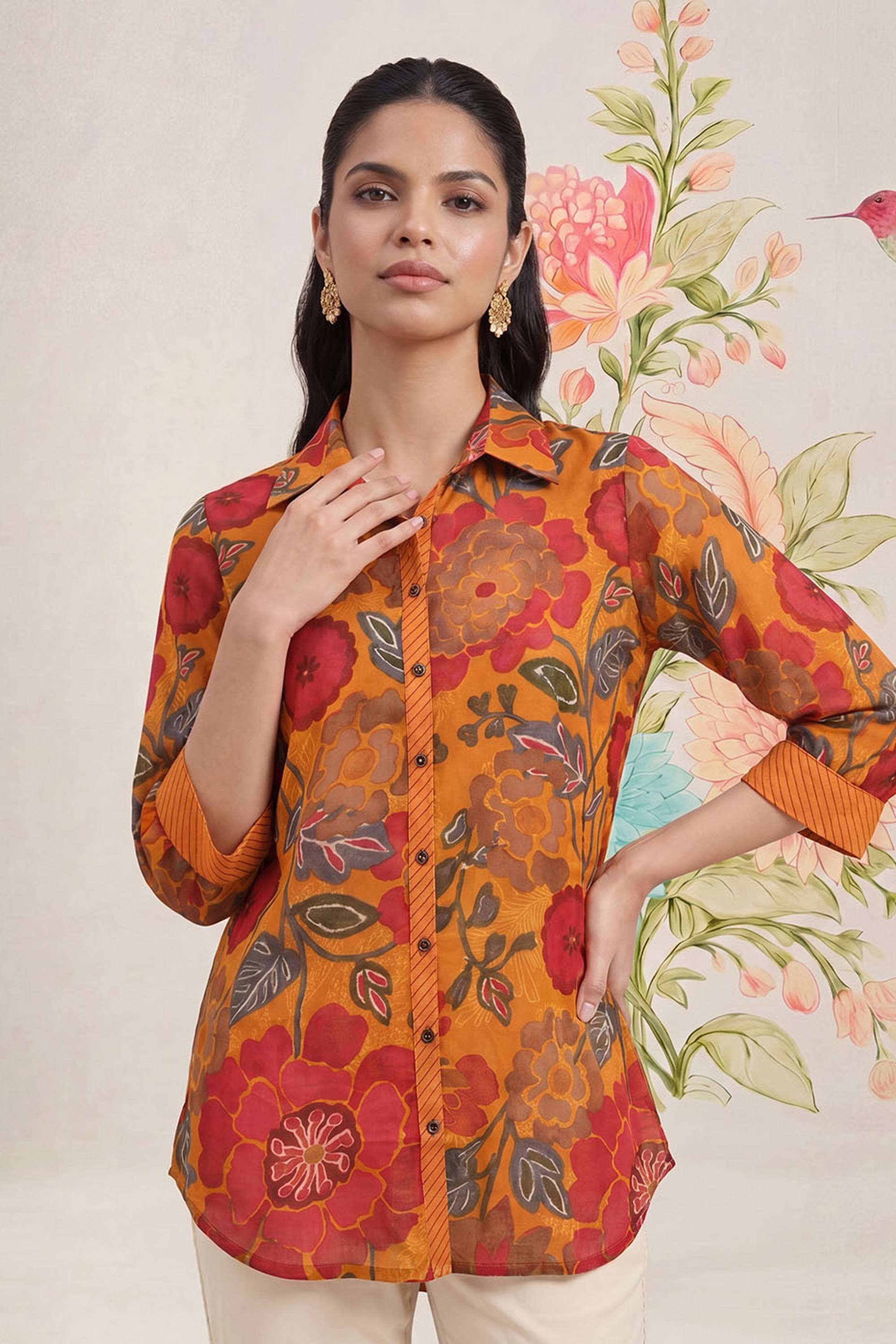 lakshita Stripes Cotton Straight Fit Women's Shirt-picture-14