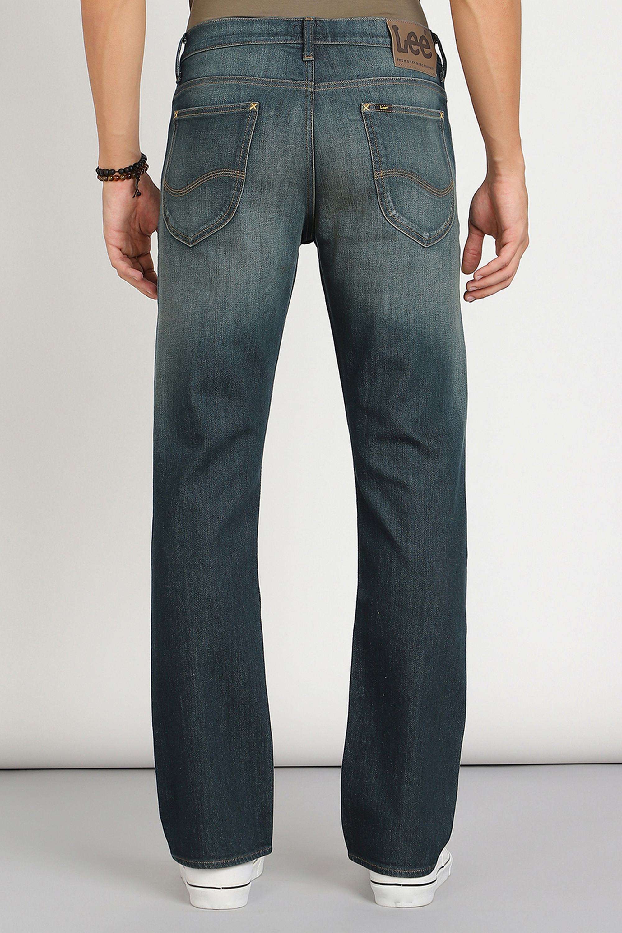 Solid-Blended-Fabric-Straight-Fit-Men-s-Jeans