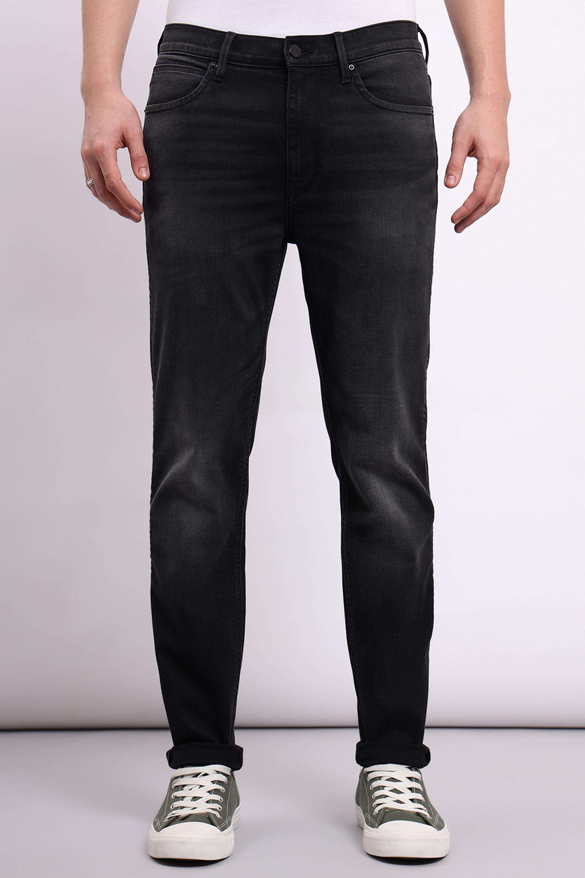 Solid-Blended-Fabric-Slim-Fit-Men-s-Jeans