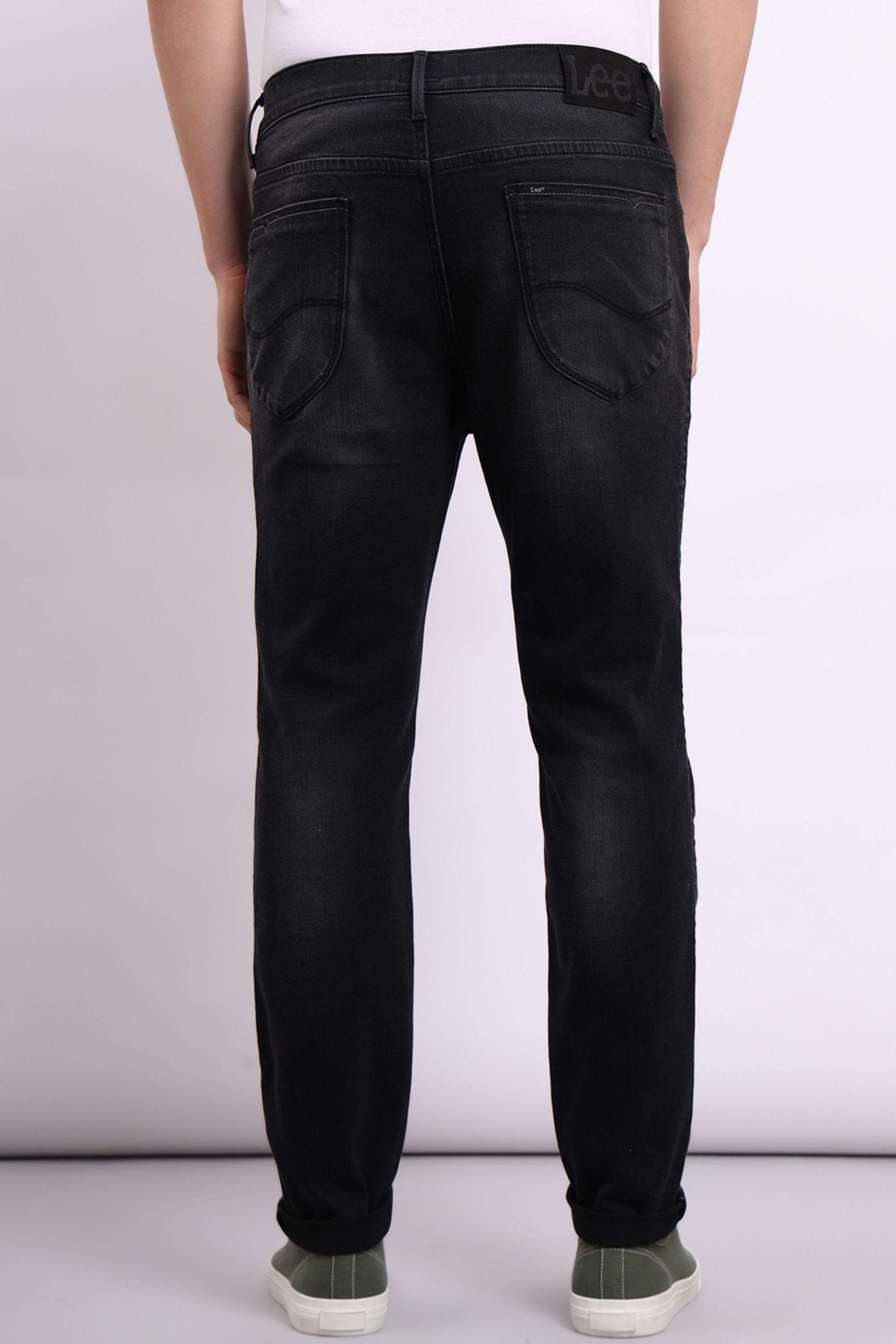 Solid-Blended-Fabric-Slim-Fit-Men-s-Jeans