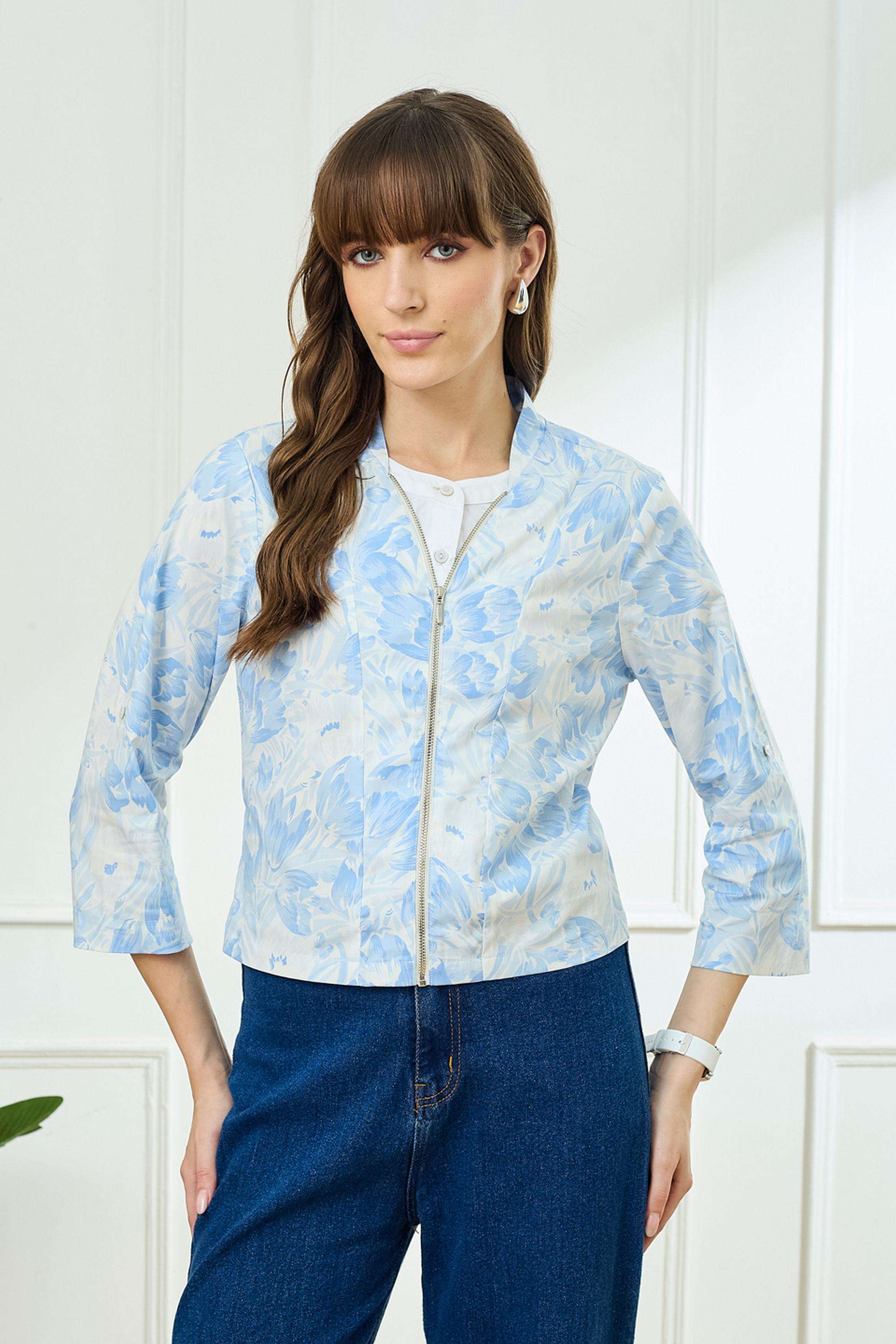 Printed-Cotton-Round-Neck-Women-s-Top
