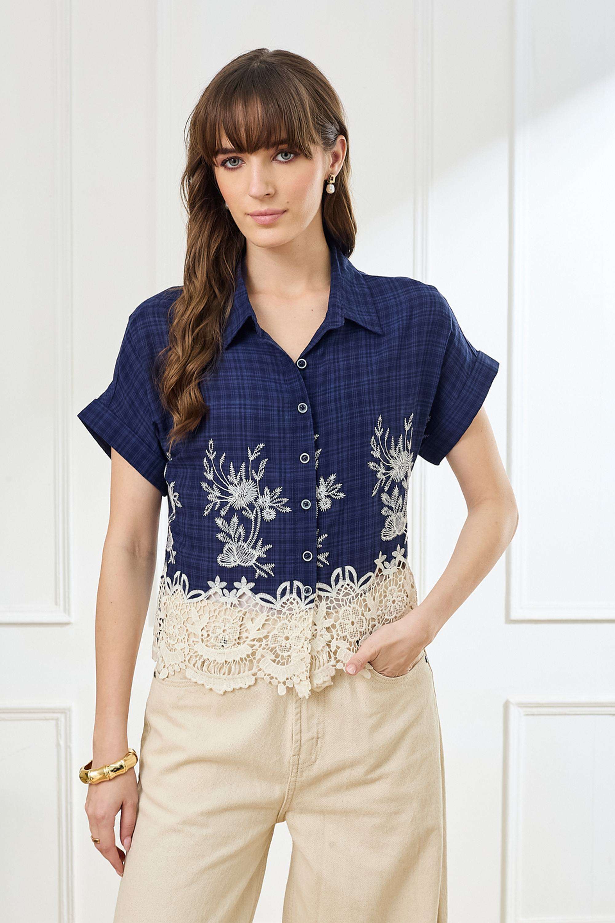 Checks-Cotton-Collared-Women-s-Shirt