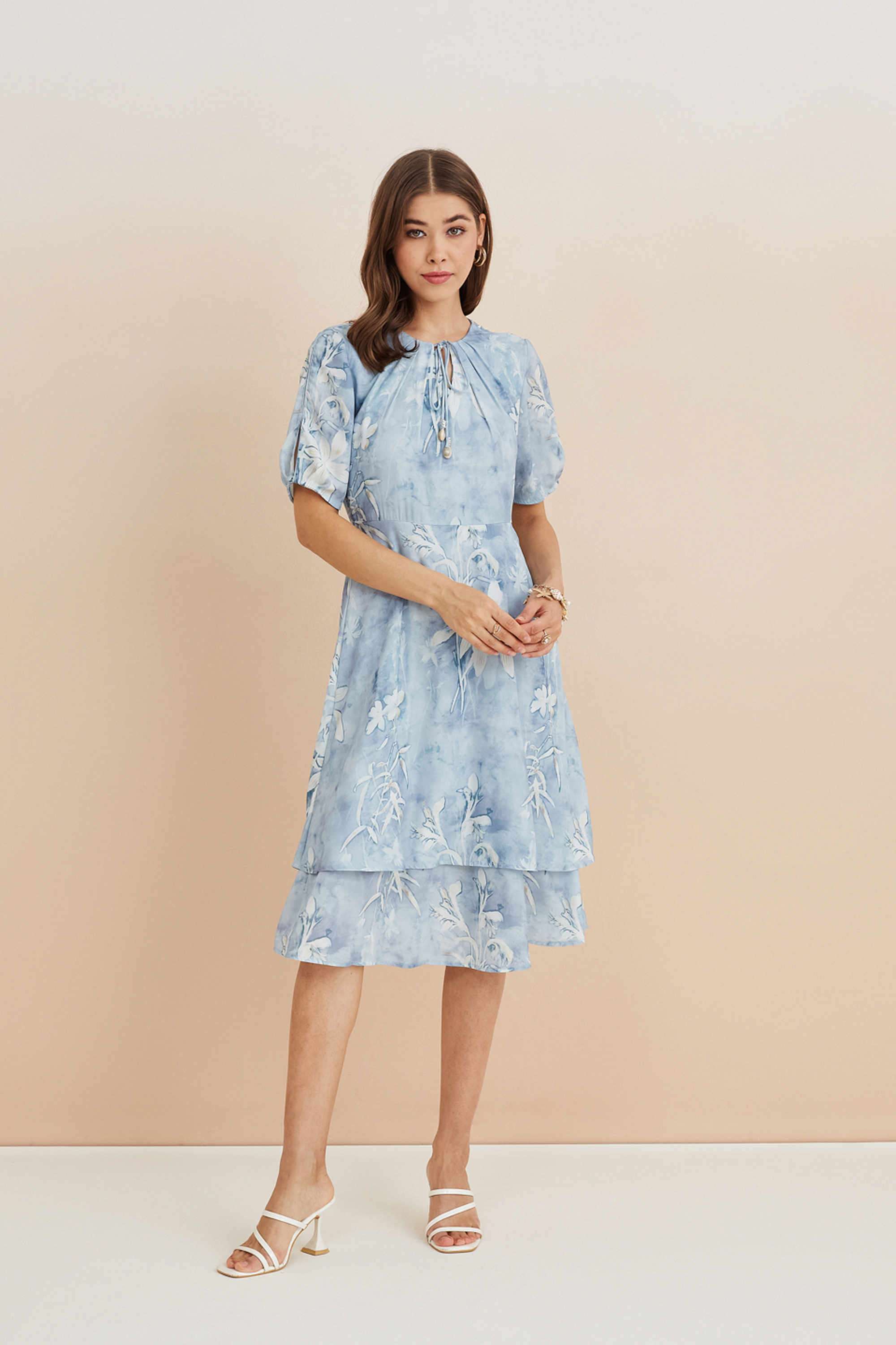 Solid-Blended-Fabric-Women-Dress