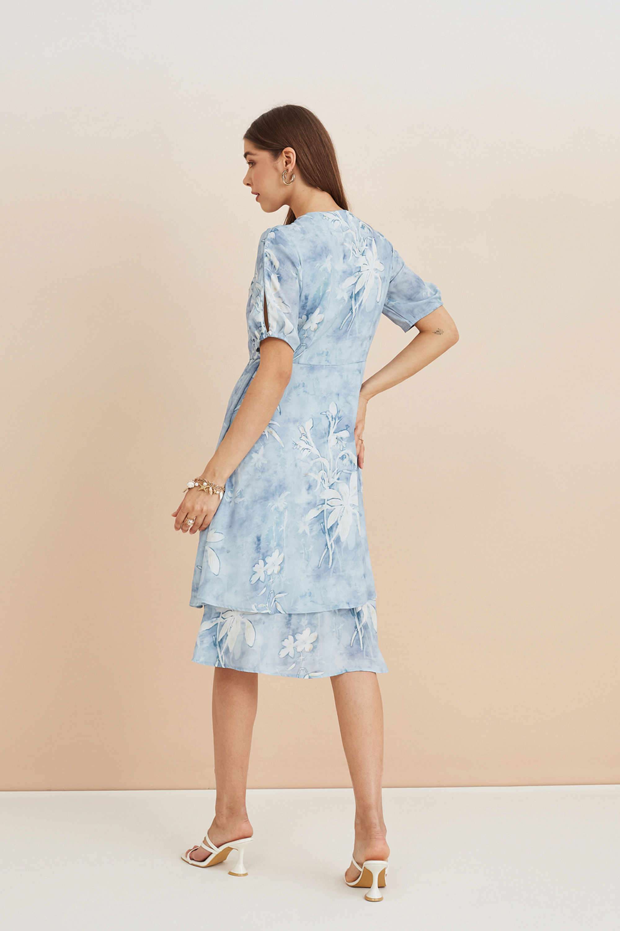Solid-Blended-Fabric-Women-Dress
