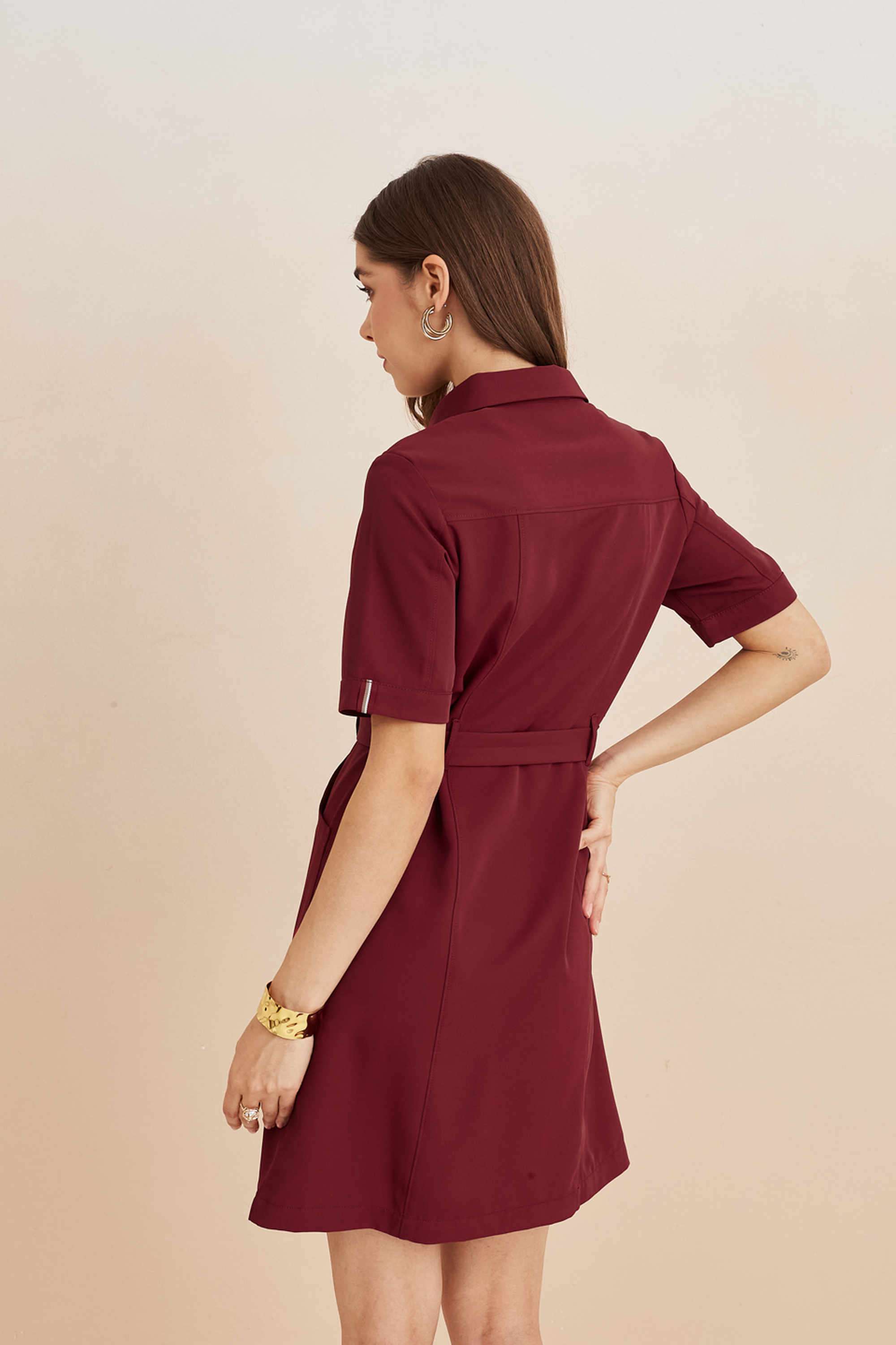 Solid-Blended-Fabric-Women-Dress