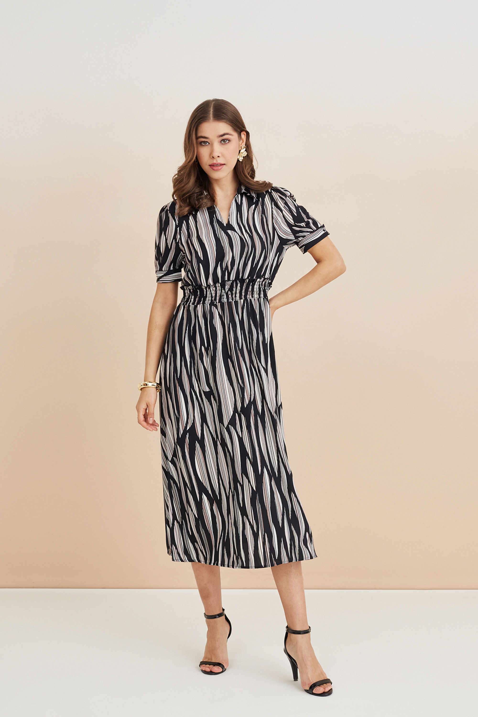 Solid-Blended-Fabric-Women-Dress