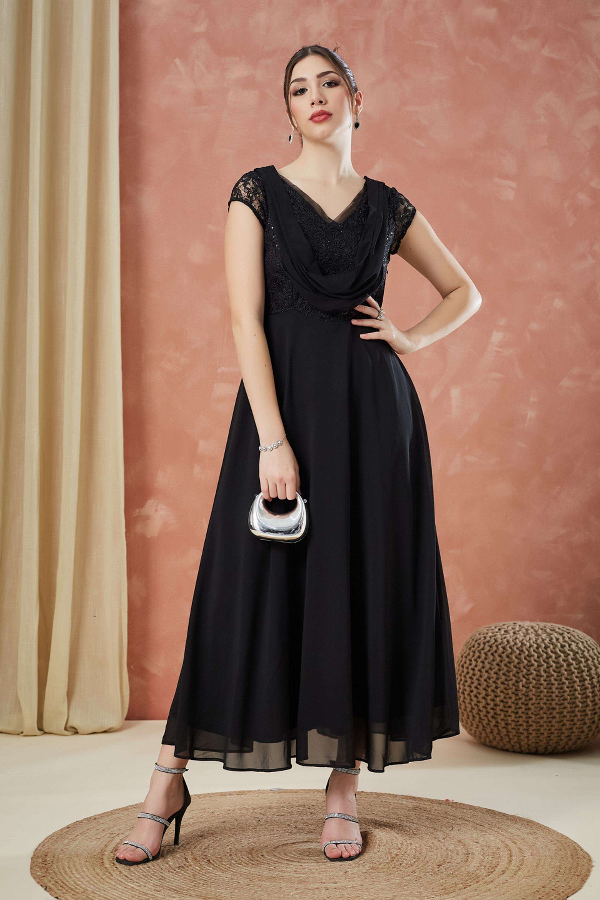 Embellished-V-Neck-Polyester-Women-Dress