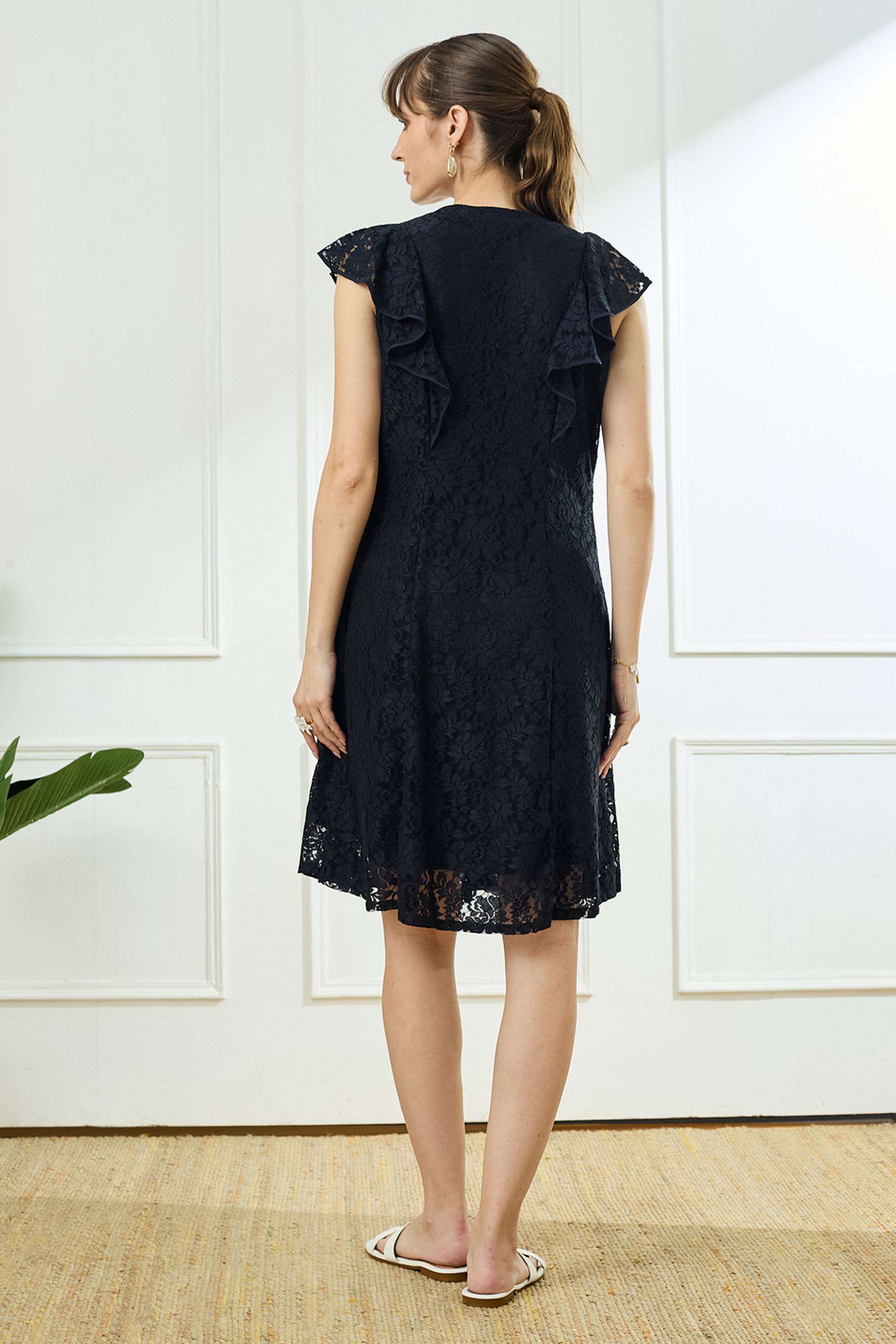 Solid-V-Neck-Nylon-Women-Dress
