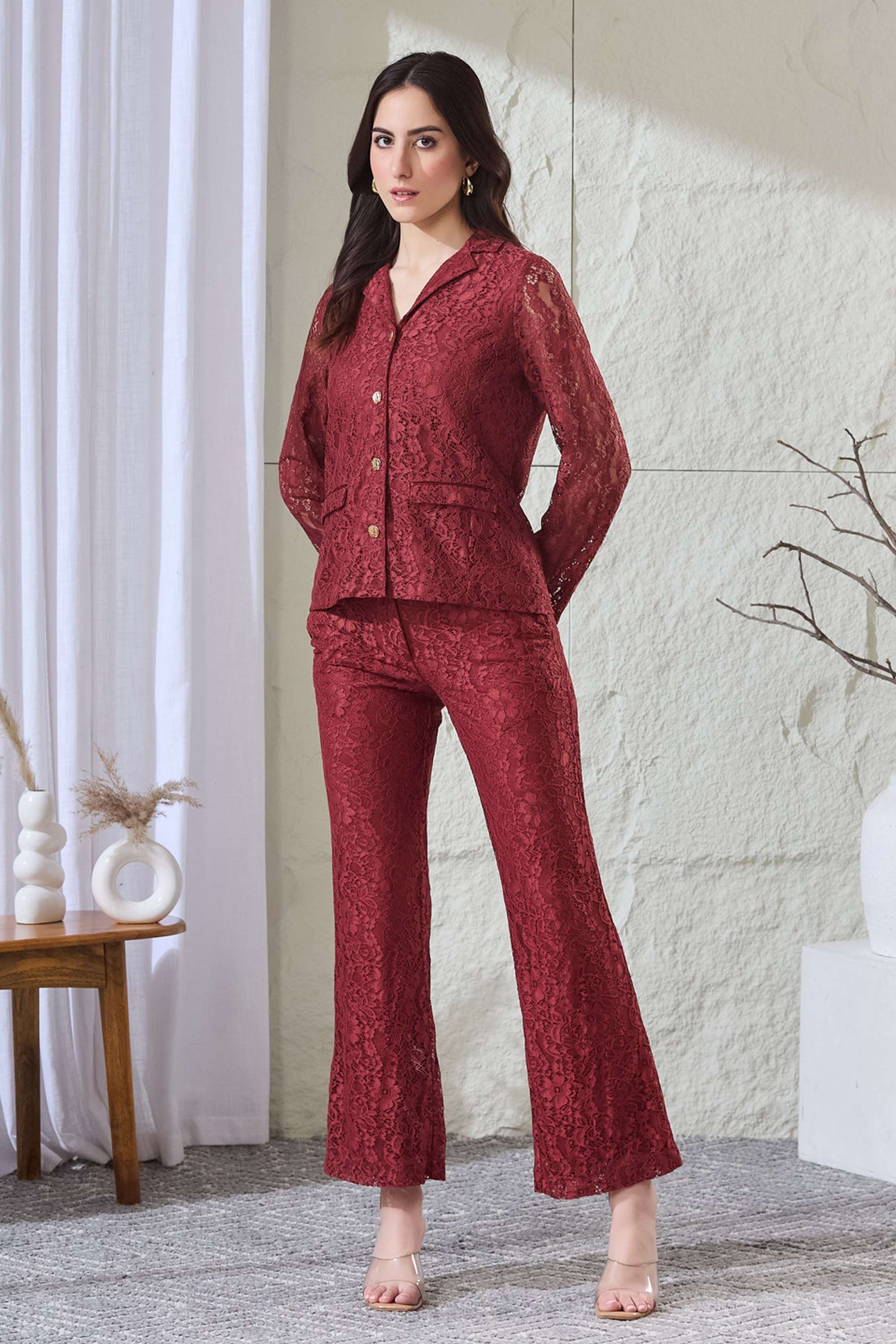 latin quarters Textured Ankle Length Nylon Knitted Women's Co-Ord Set-picture-22