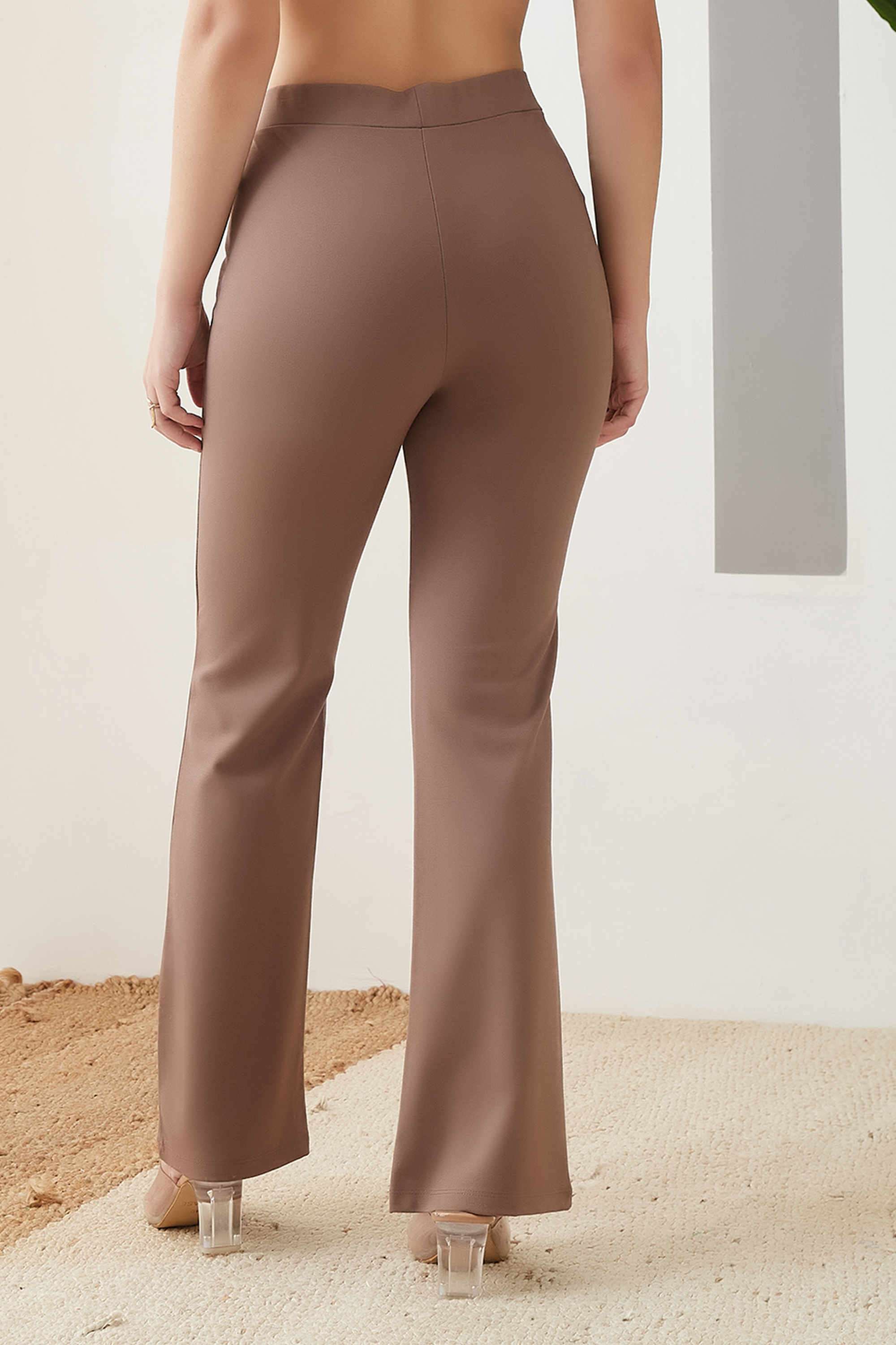 Solid-Regular-Fit-Nylon-Women-s-Casual-Trousers