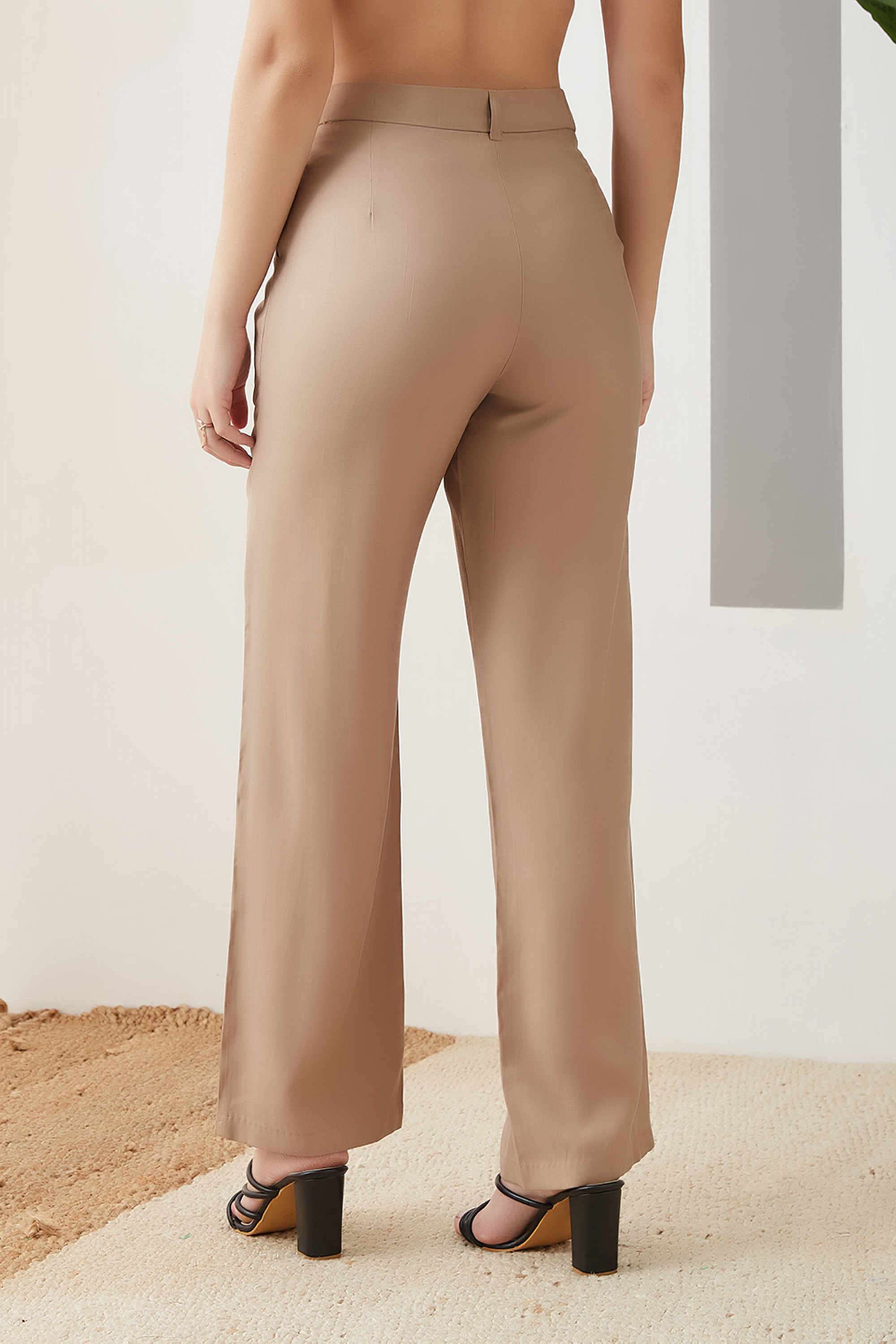 Solid-Regular-Fit-Polyester-Women-s-Casual-Pants