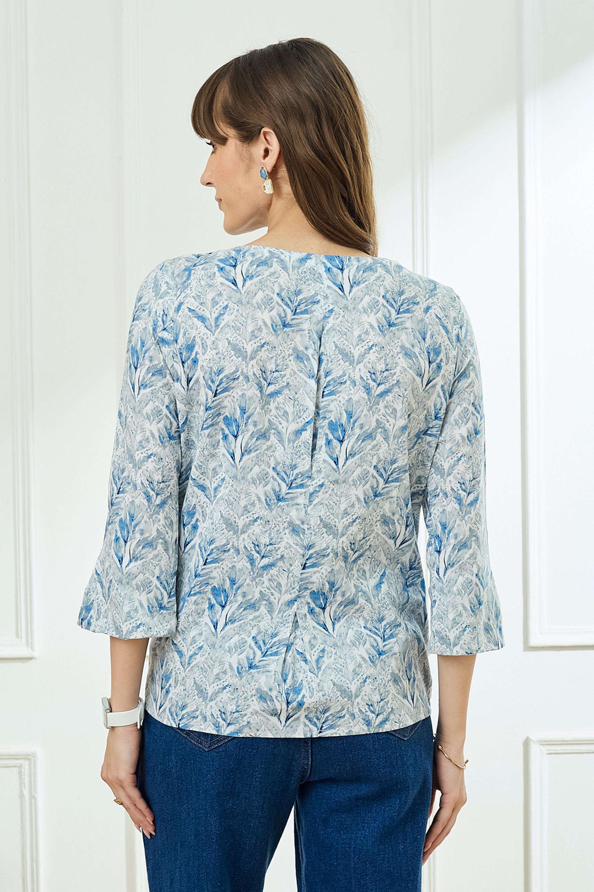 Printed-Cotton-Round-Neck-Women-s-Tunic