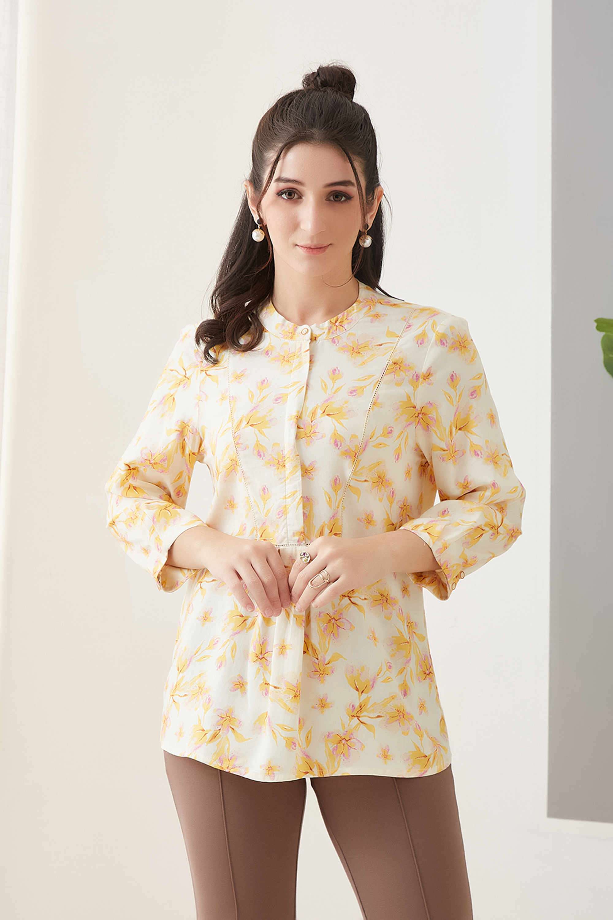 Printed-Viscose-Round-Neck-Women-s-Tunic