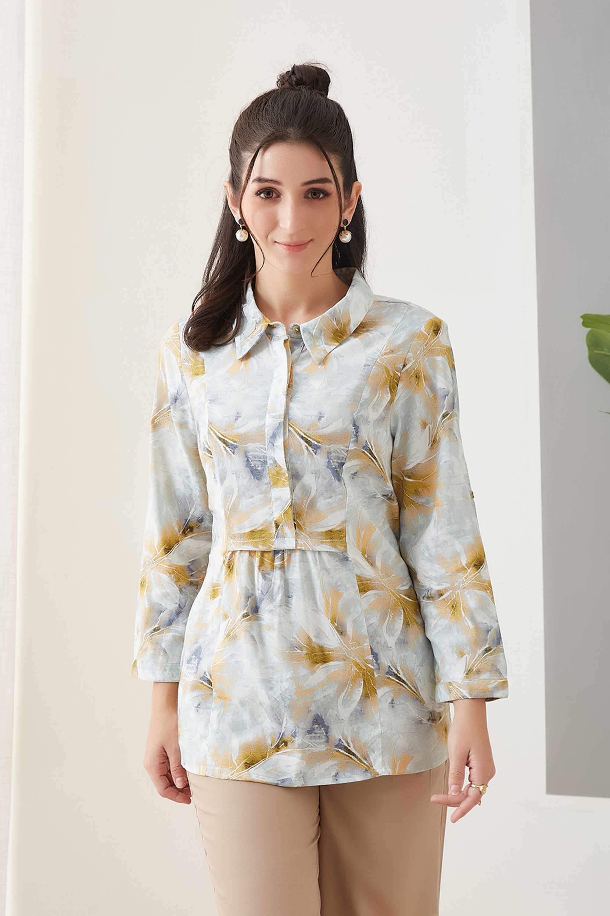 Printed-Cotton-Collared-Women-s-Tunic