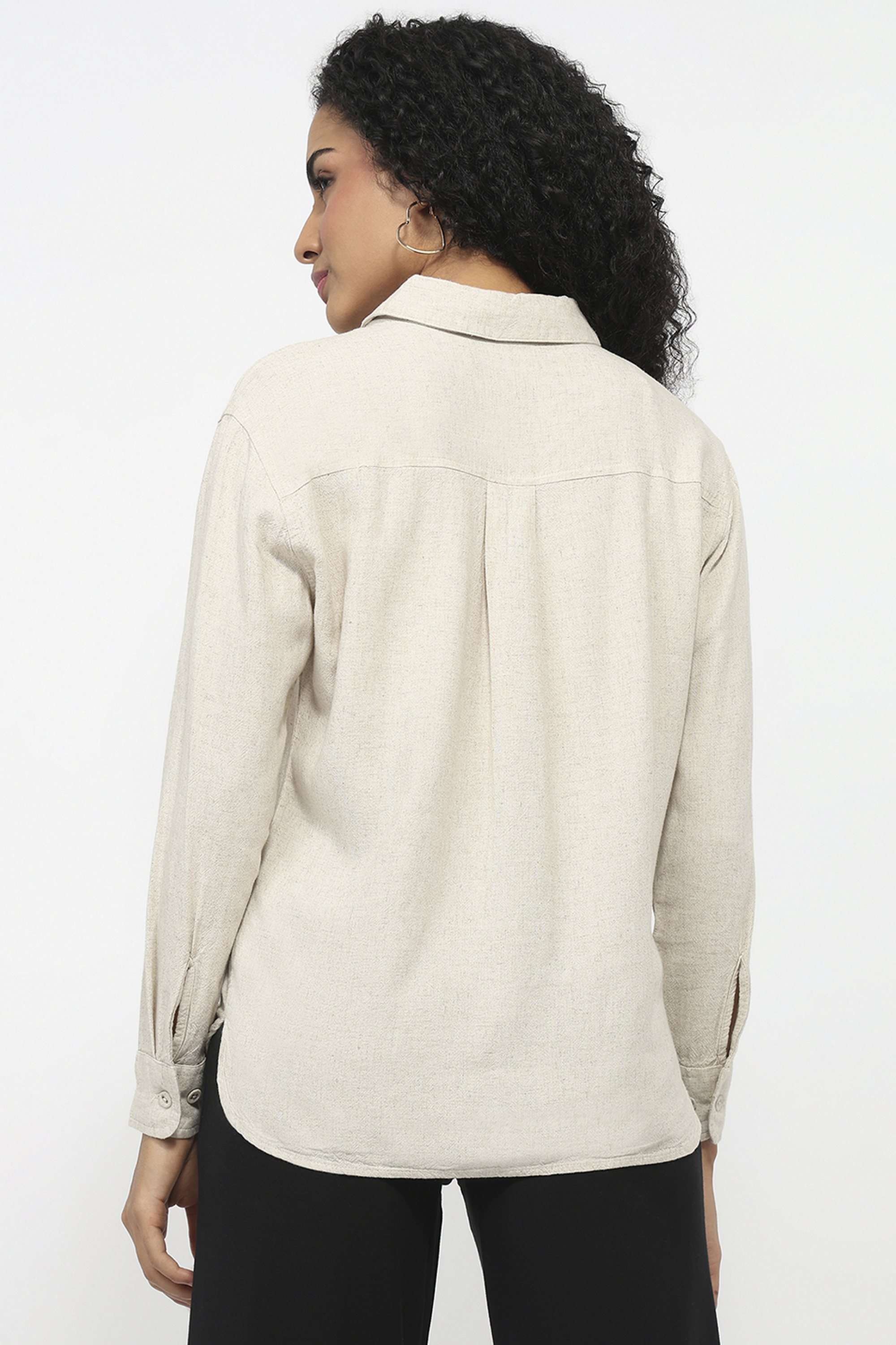 Solid-Blended-Fabric-Women-Casual-Wear-Shirt