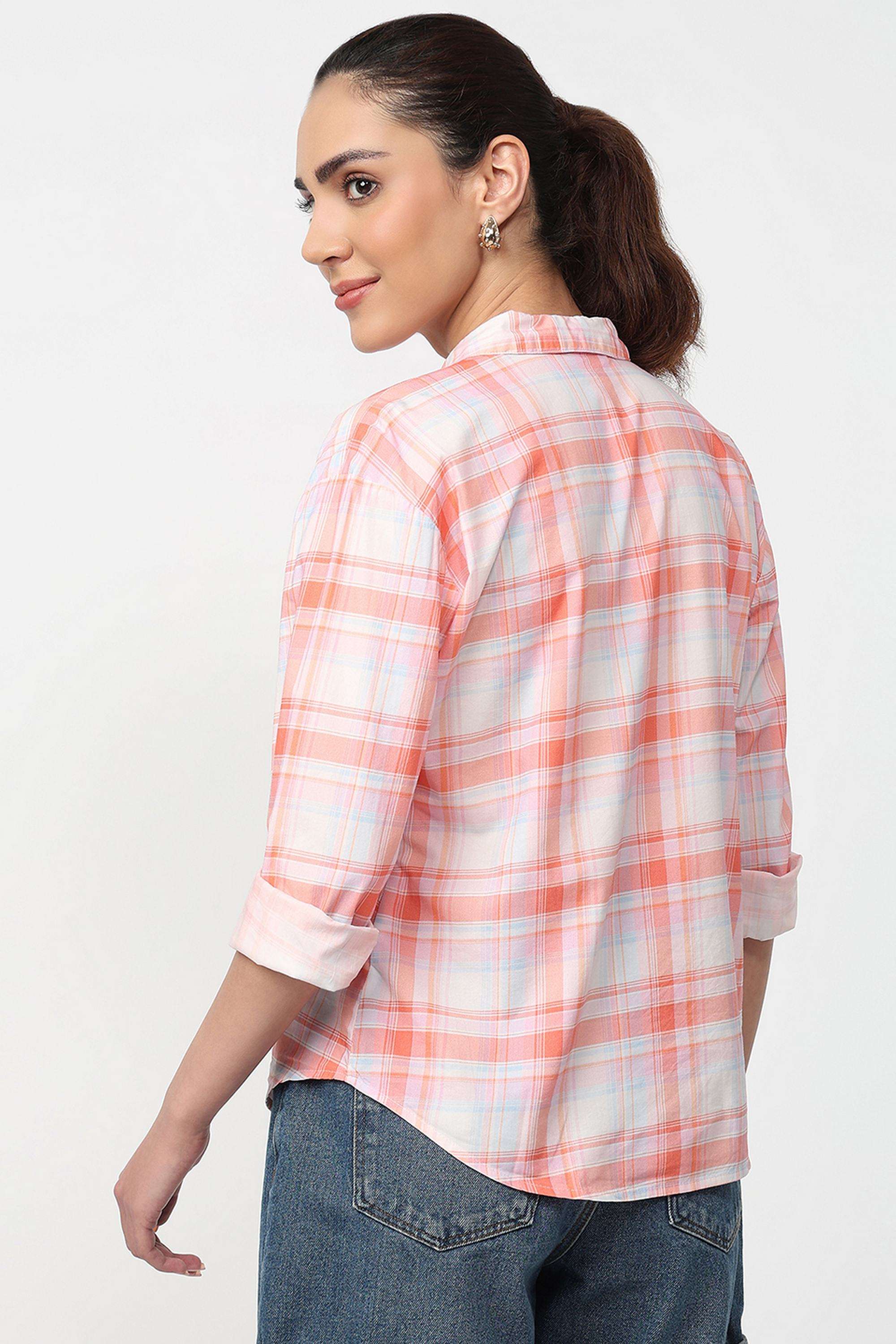 Checks-Blended-Fabric-Women-s-Shirt
