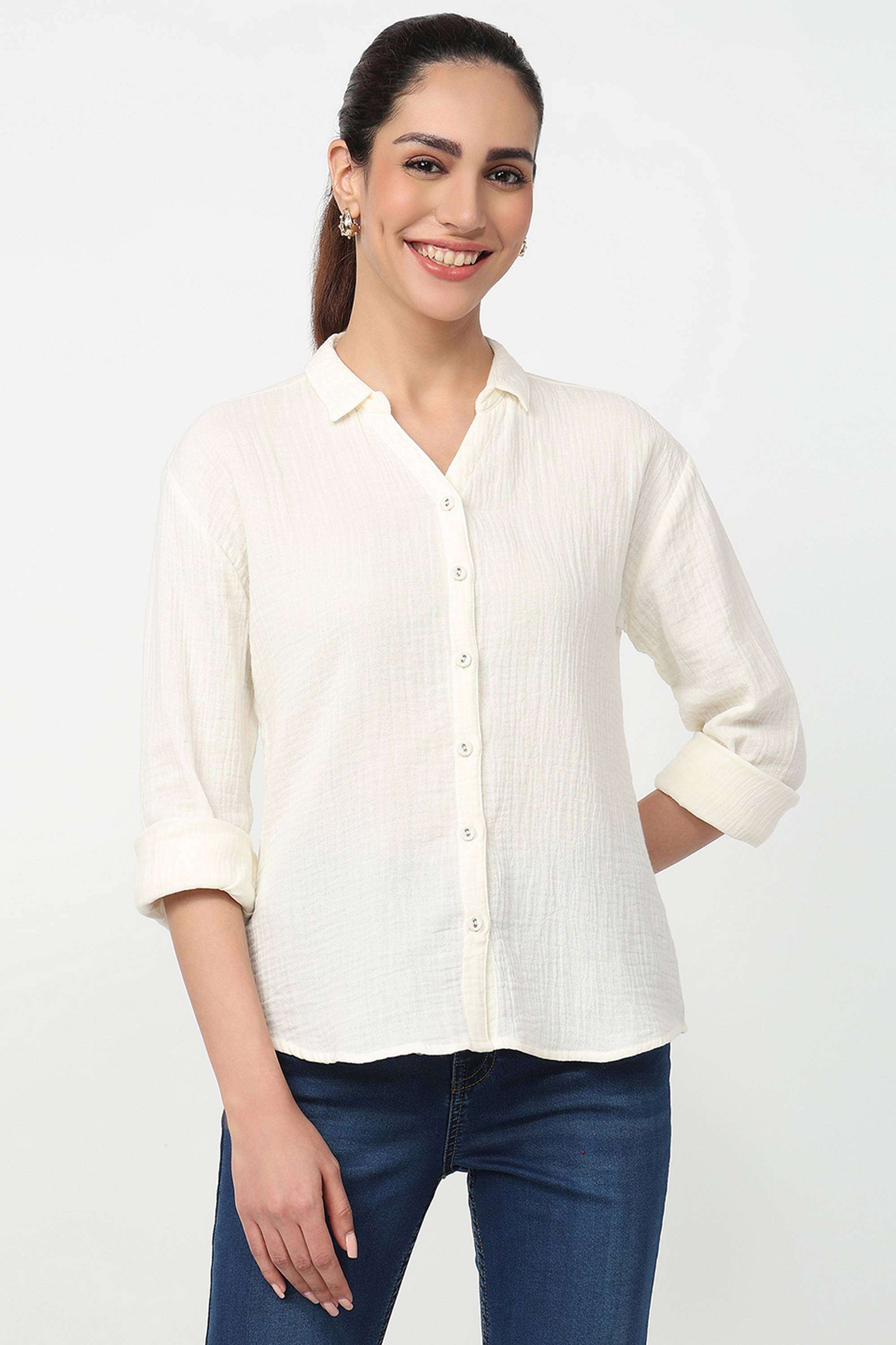 Solid-Cotton-Women-s-Casual-Wear-Shirt