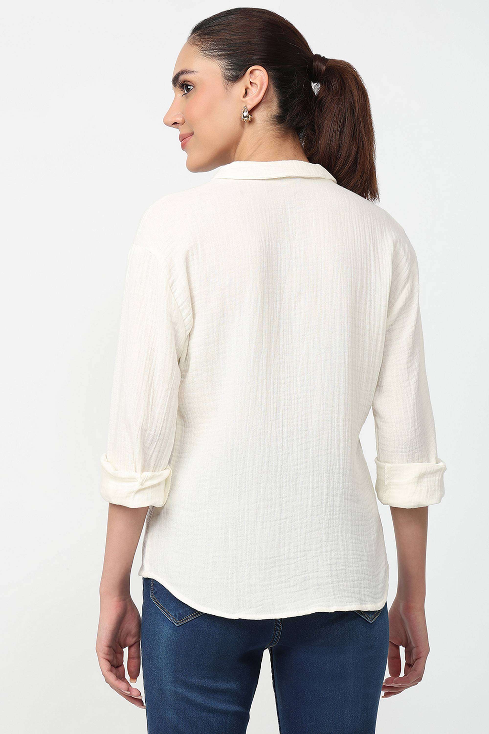 Solid-Cotton-Women-s-Casual-Wear-Shirt