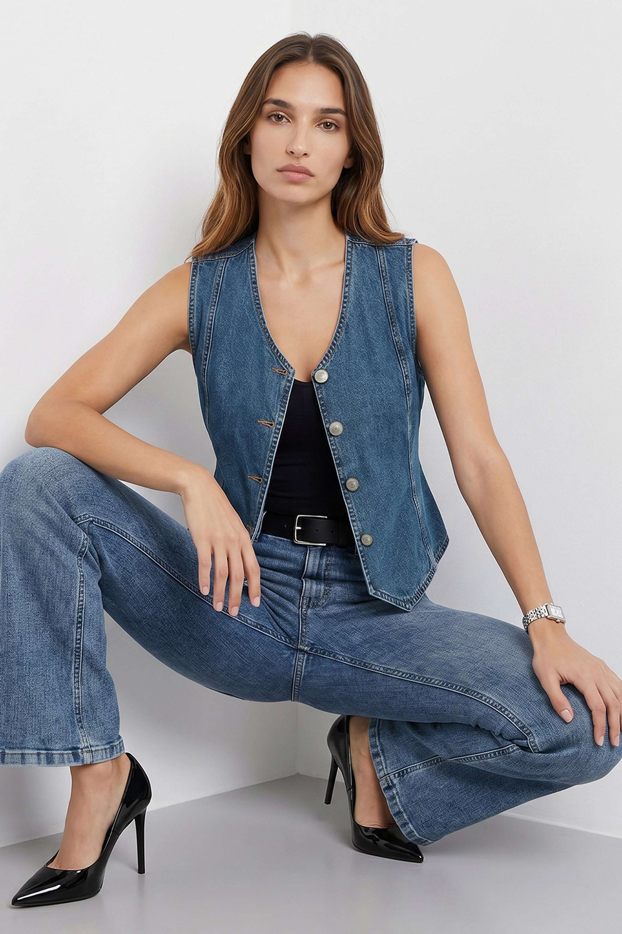 Solid Cotton Women's Vest-image-6
