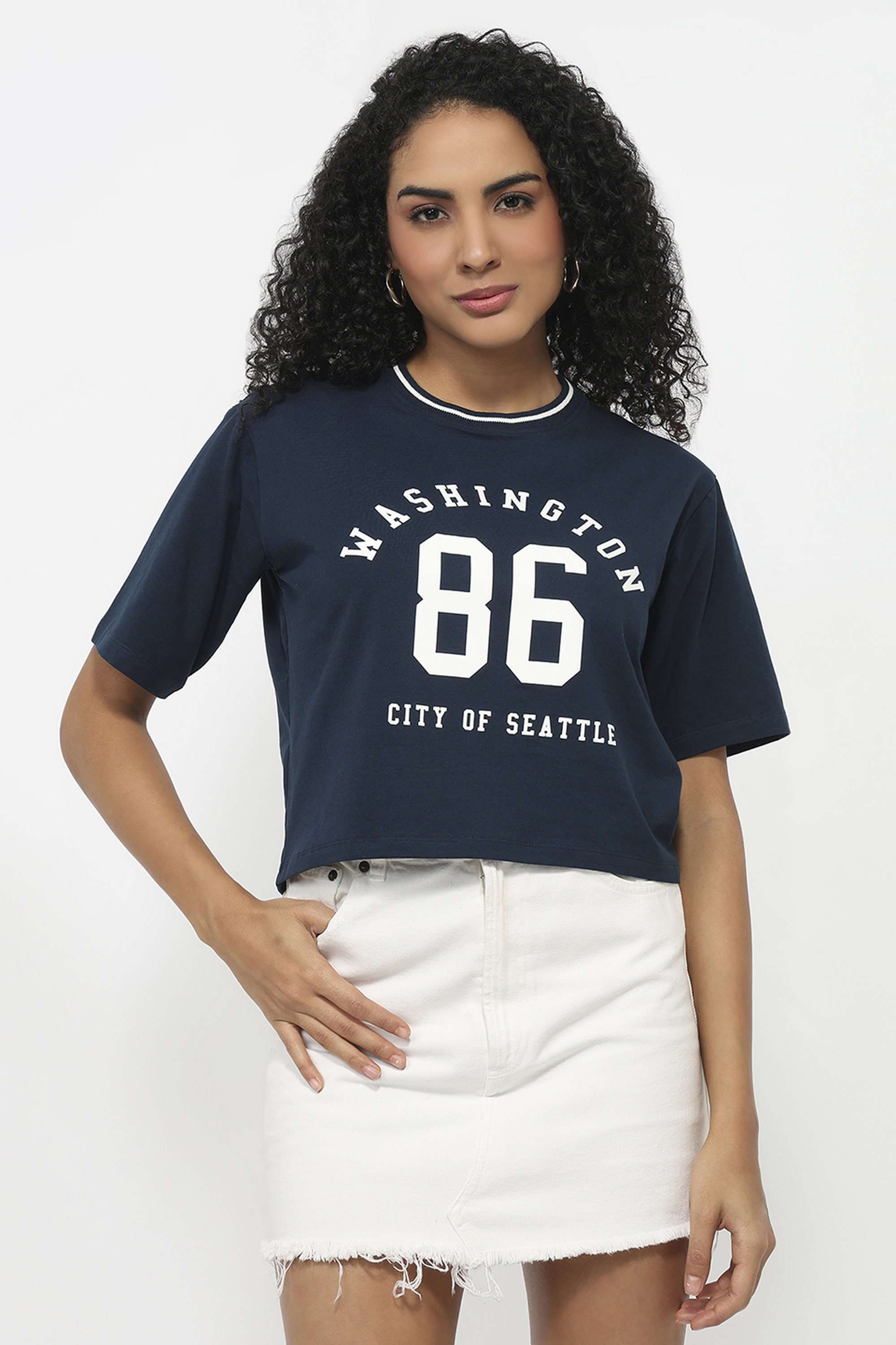 Typographic-Blended-Fabric-Round-Neck-Women-T-Shirt