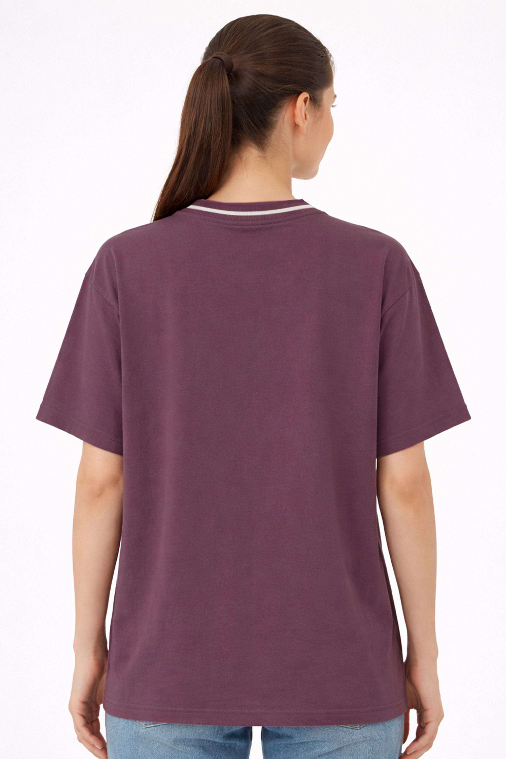 Graphic-Print-Blended-Fabric-Round-Neck-Women-s-T-Shirt