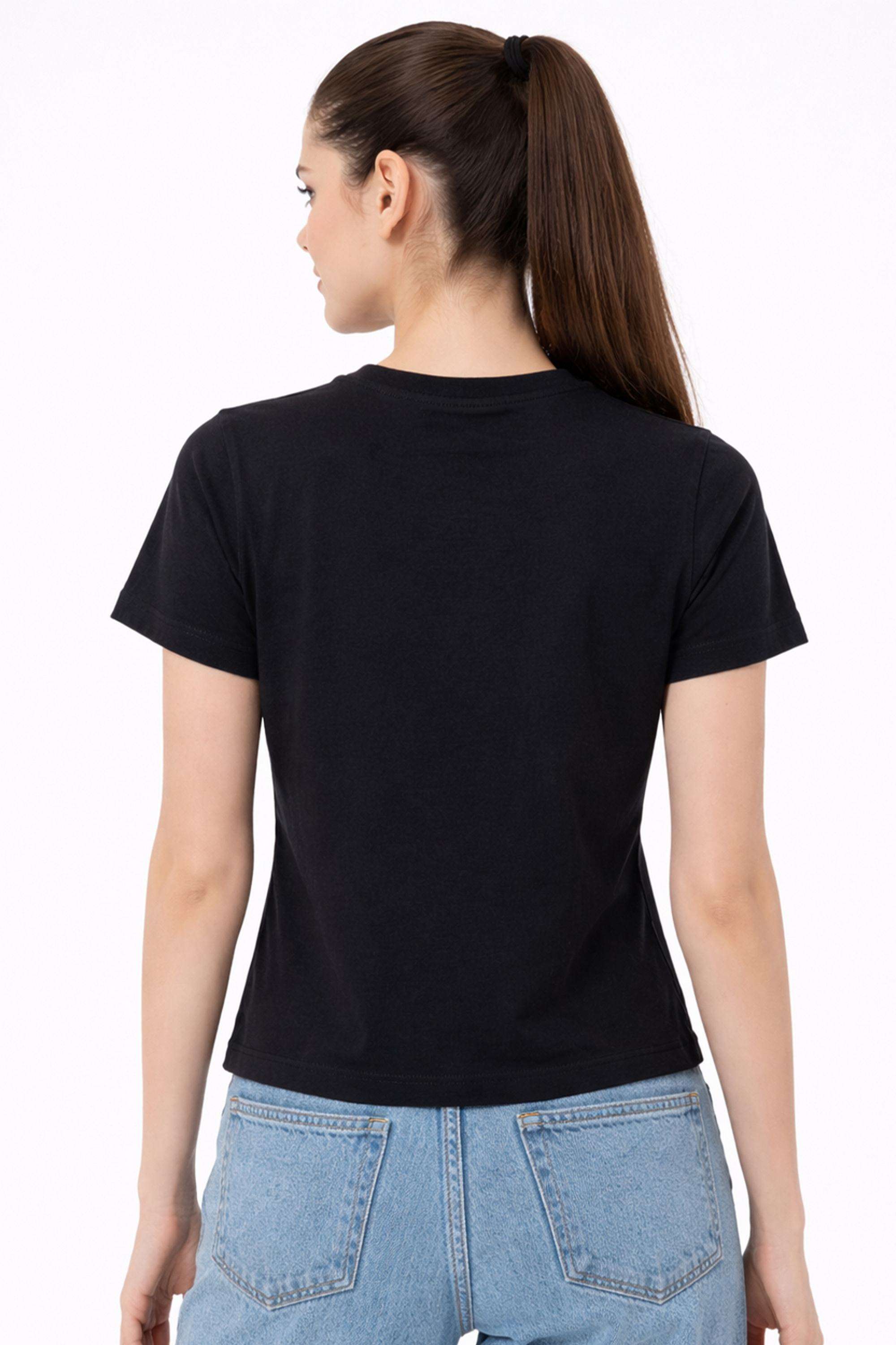 Graphic-Print-Blended-Fabric-Round-Neck-Women-s-T-Shirt