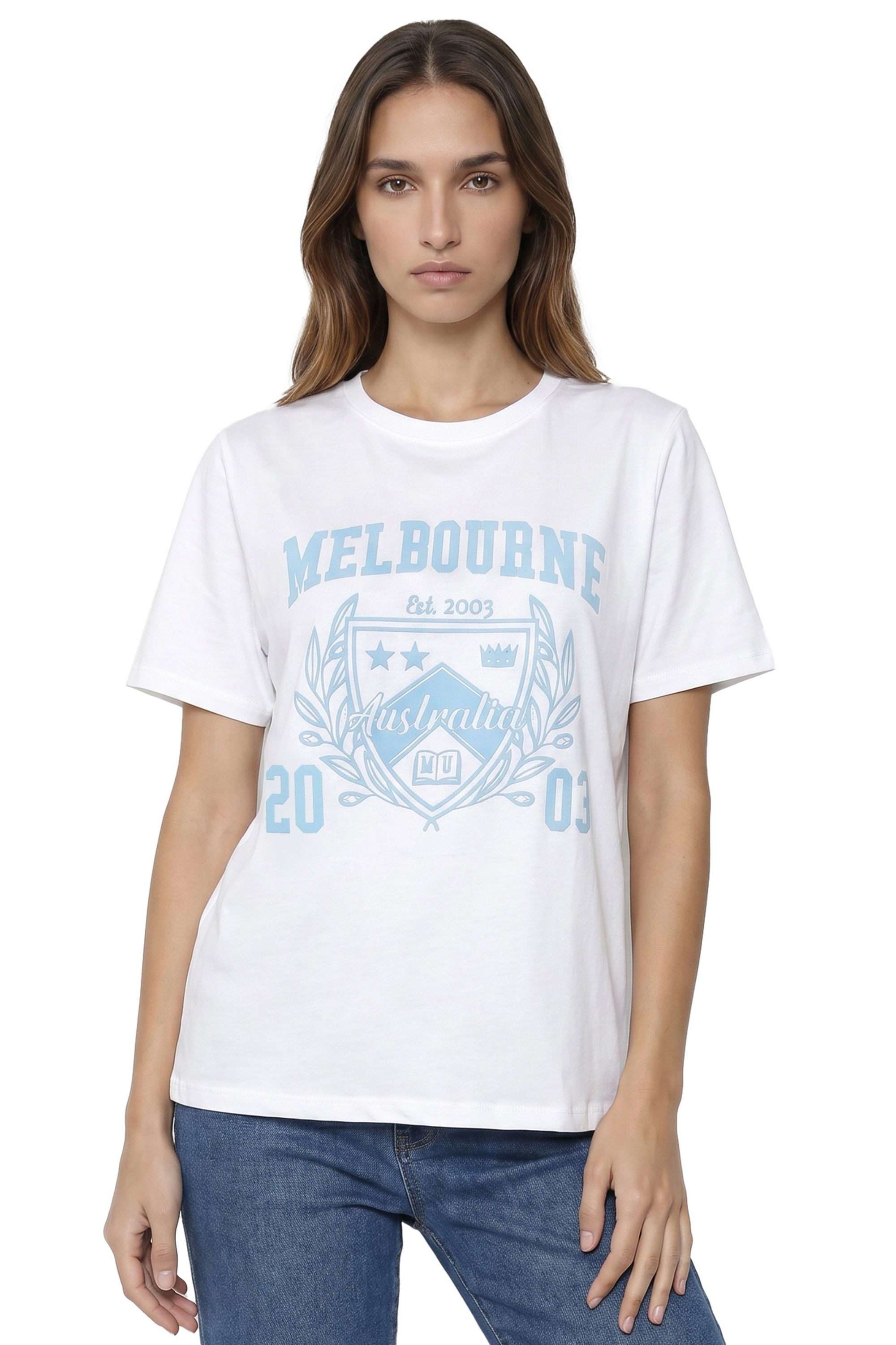 kraus Graphic Print Cotton Blend Round Neck Women's T-Shirt-picture-17