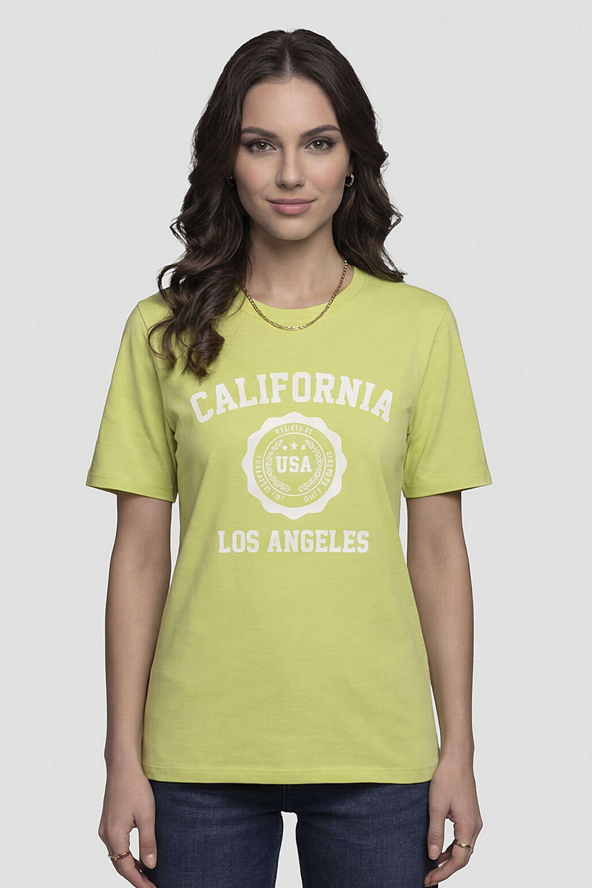 Solid-Blended-Round-Neck-Women-s-T-Shirt