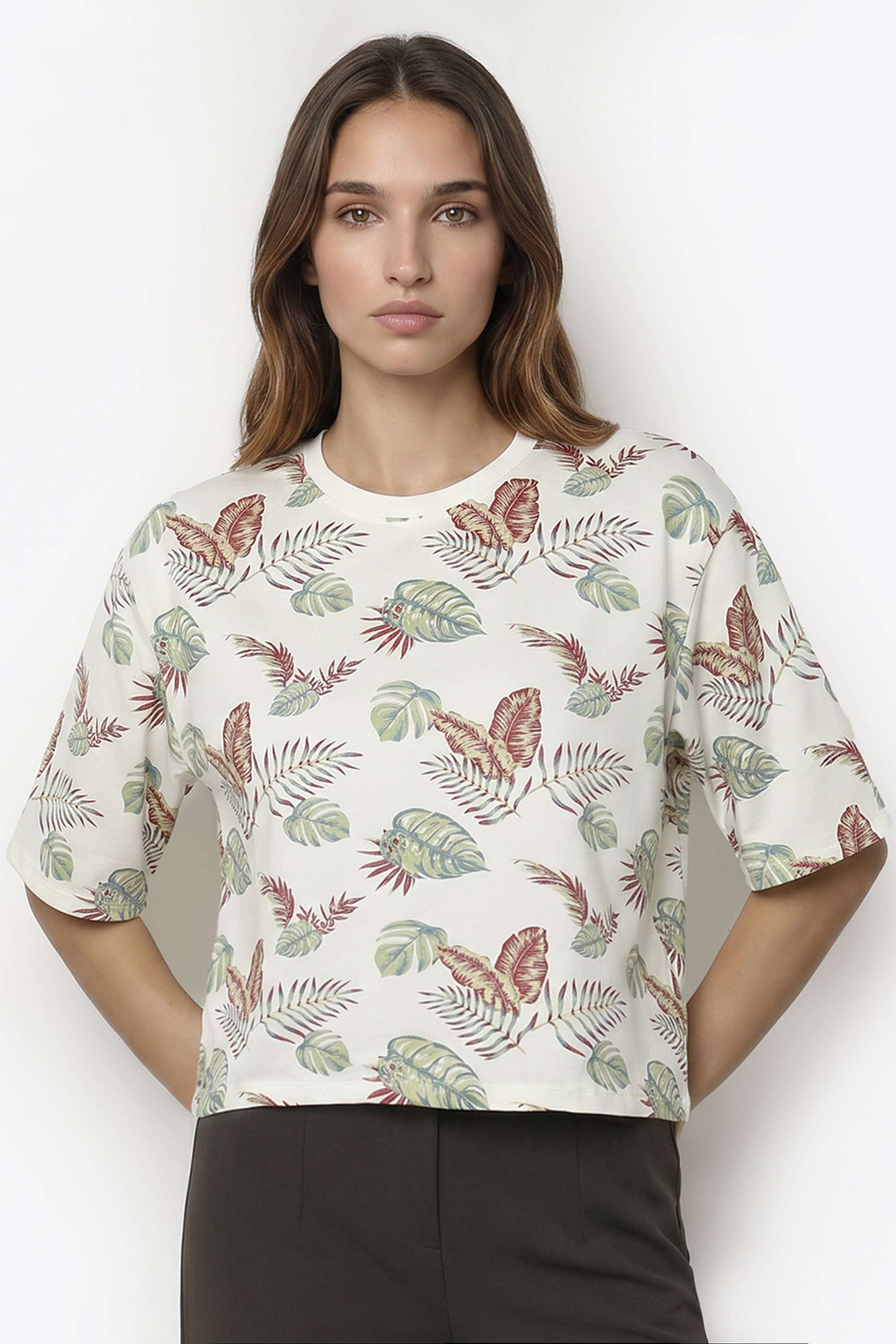 kraus Printed Cotton Blend Round Neck Women's T-Shirt-picture-25