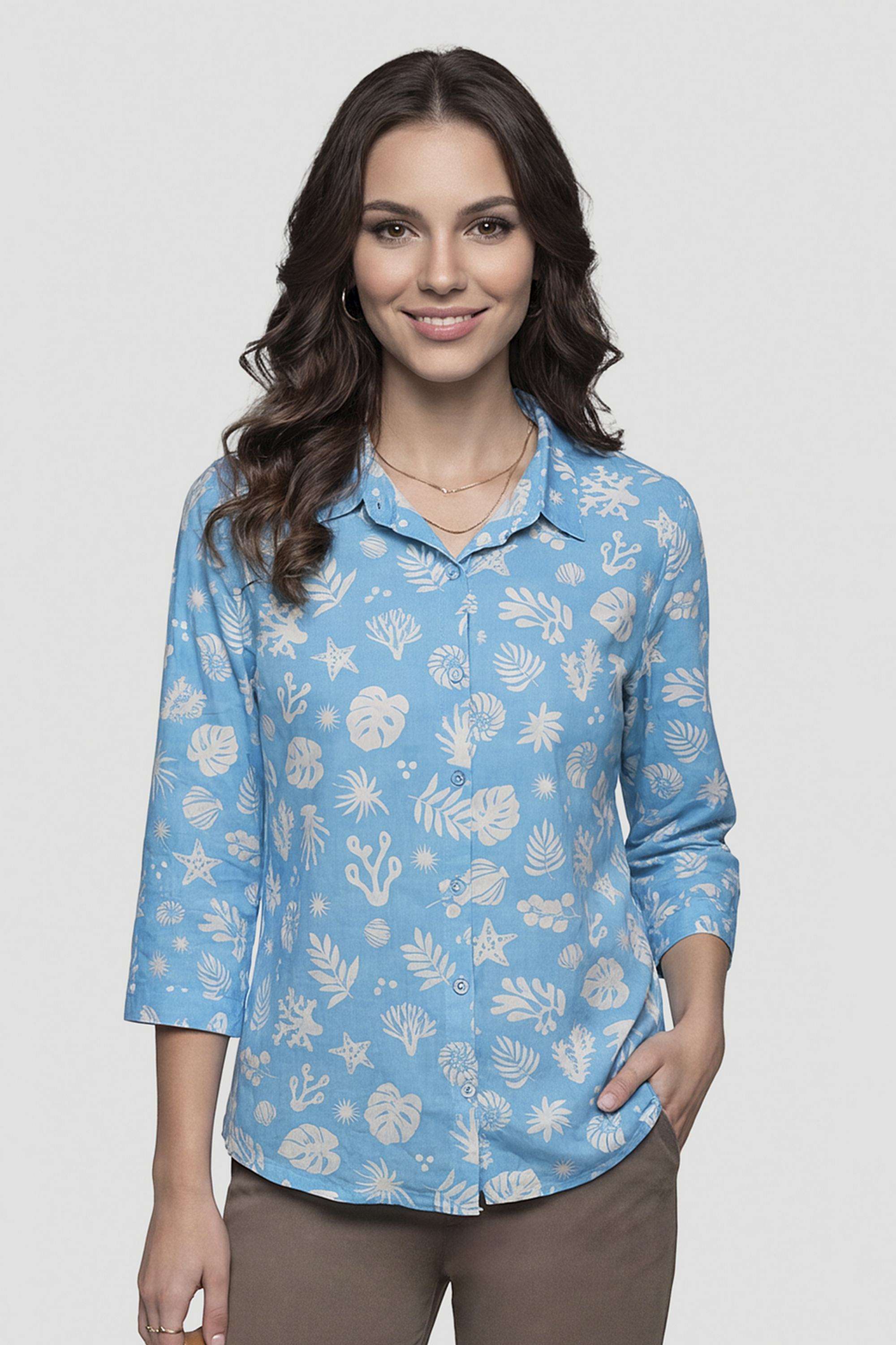 Solid-Blended-Slim-Fit-Women-s-Casual-Shirt