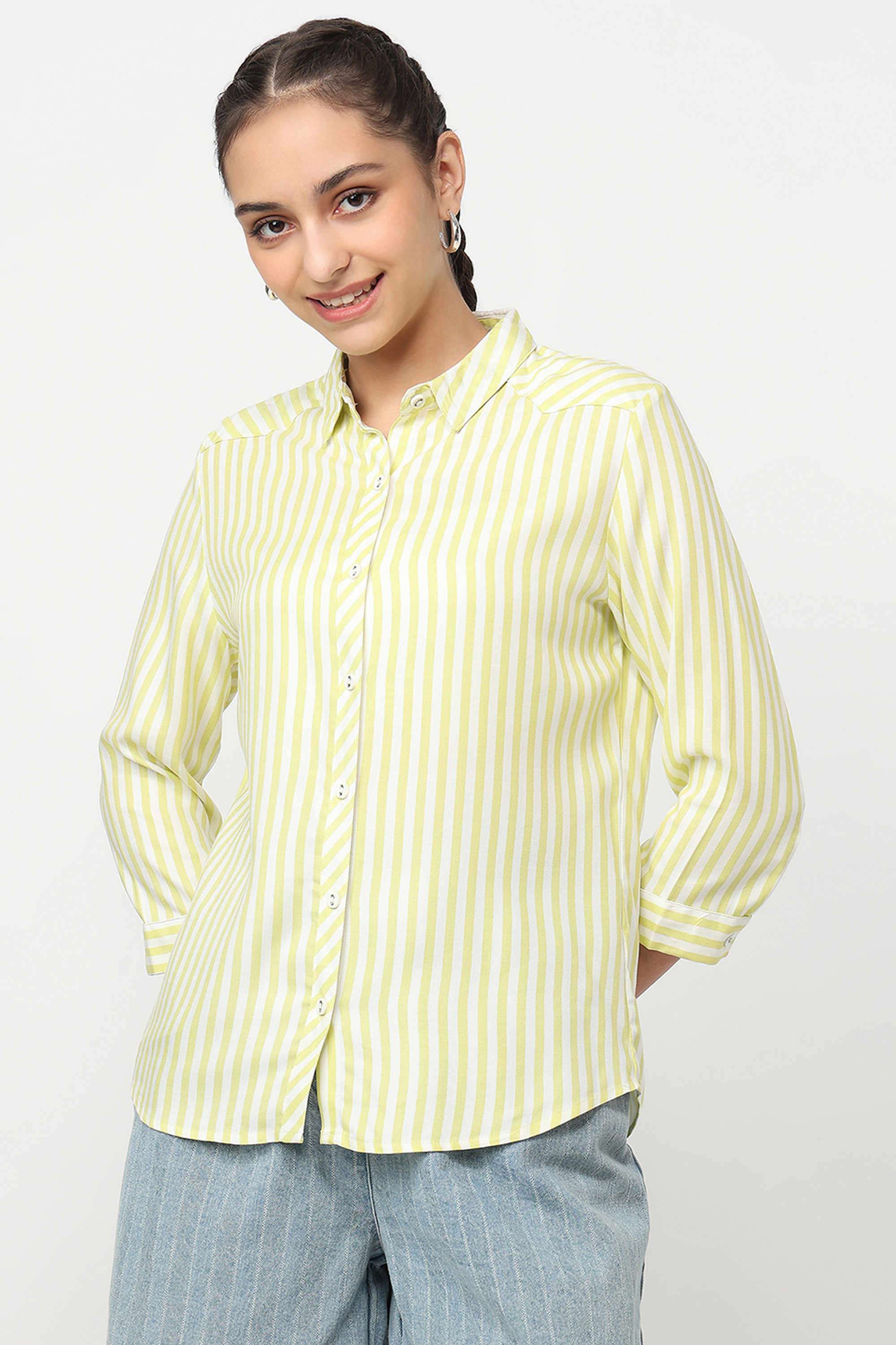 Stripes-Rayon-Collared-Women-s-Shirt